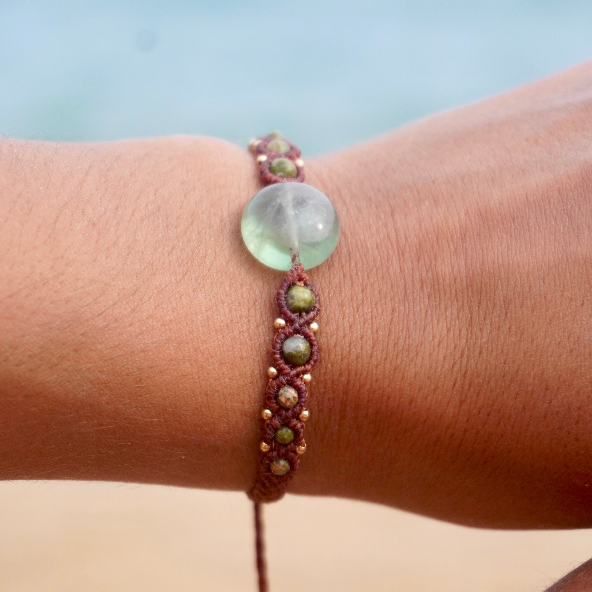 Pulsera de Fluorita y Unakita