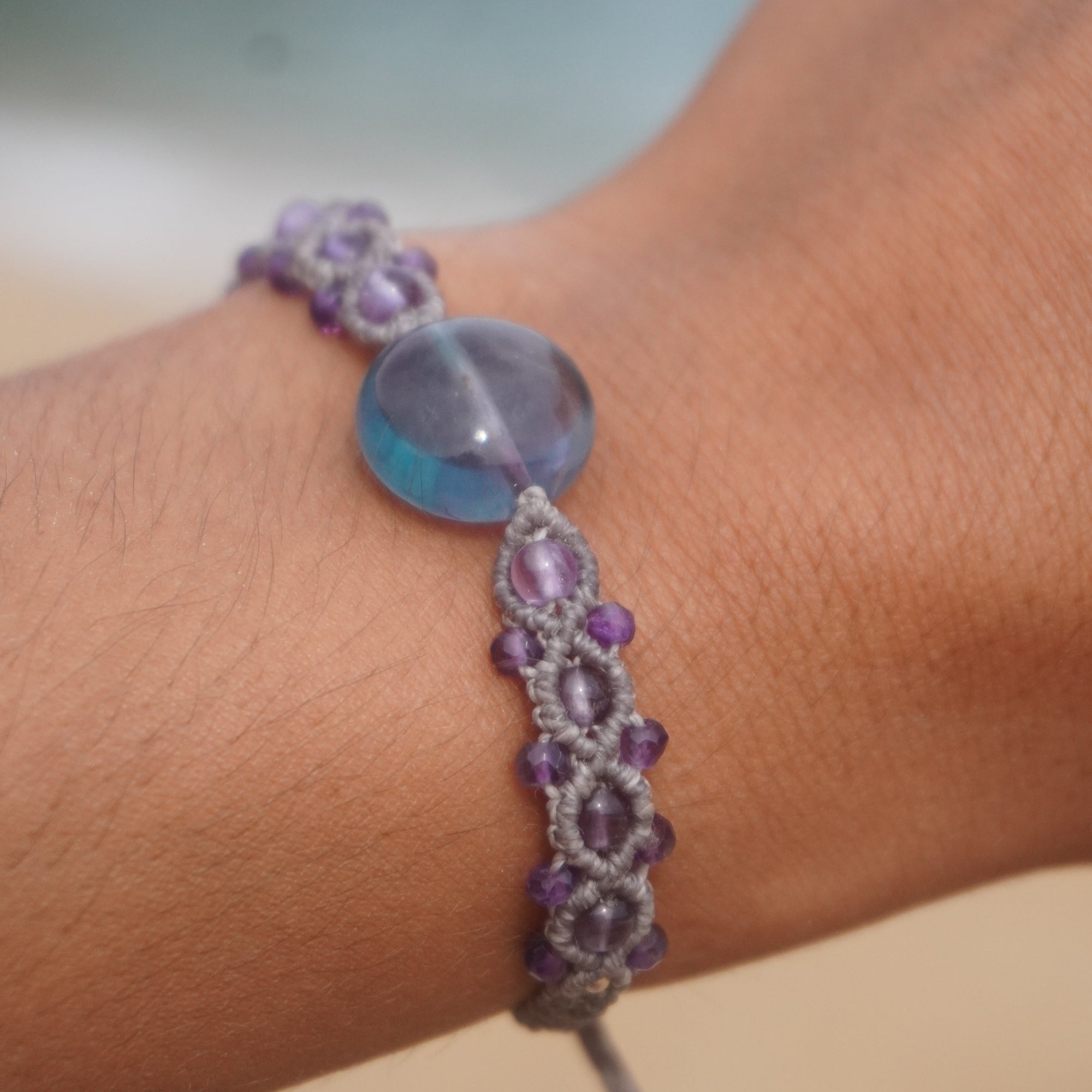 Pulsera de Fluorita y Amatista