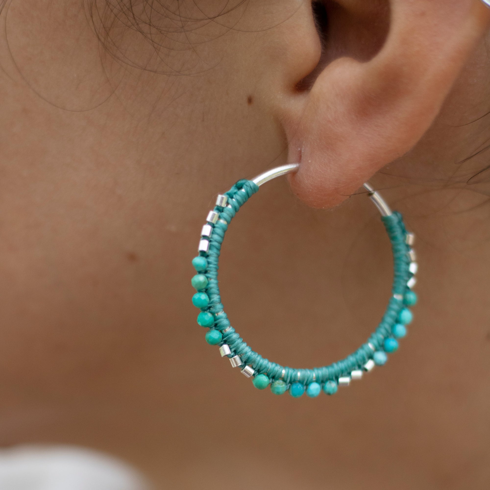 Aros de plata con Turquesa