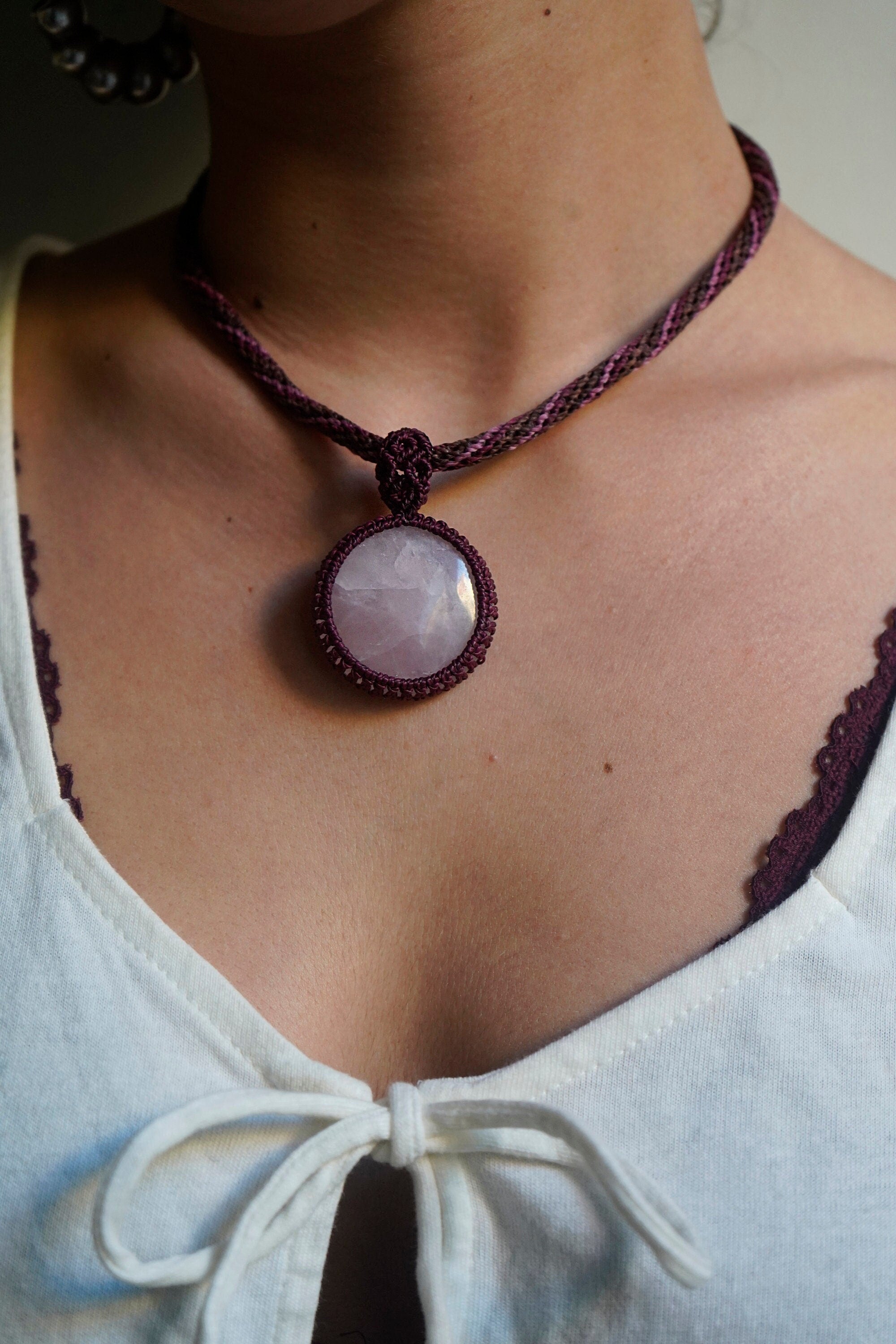 Collar de Cuarzo Rosa