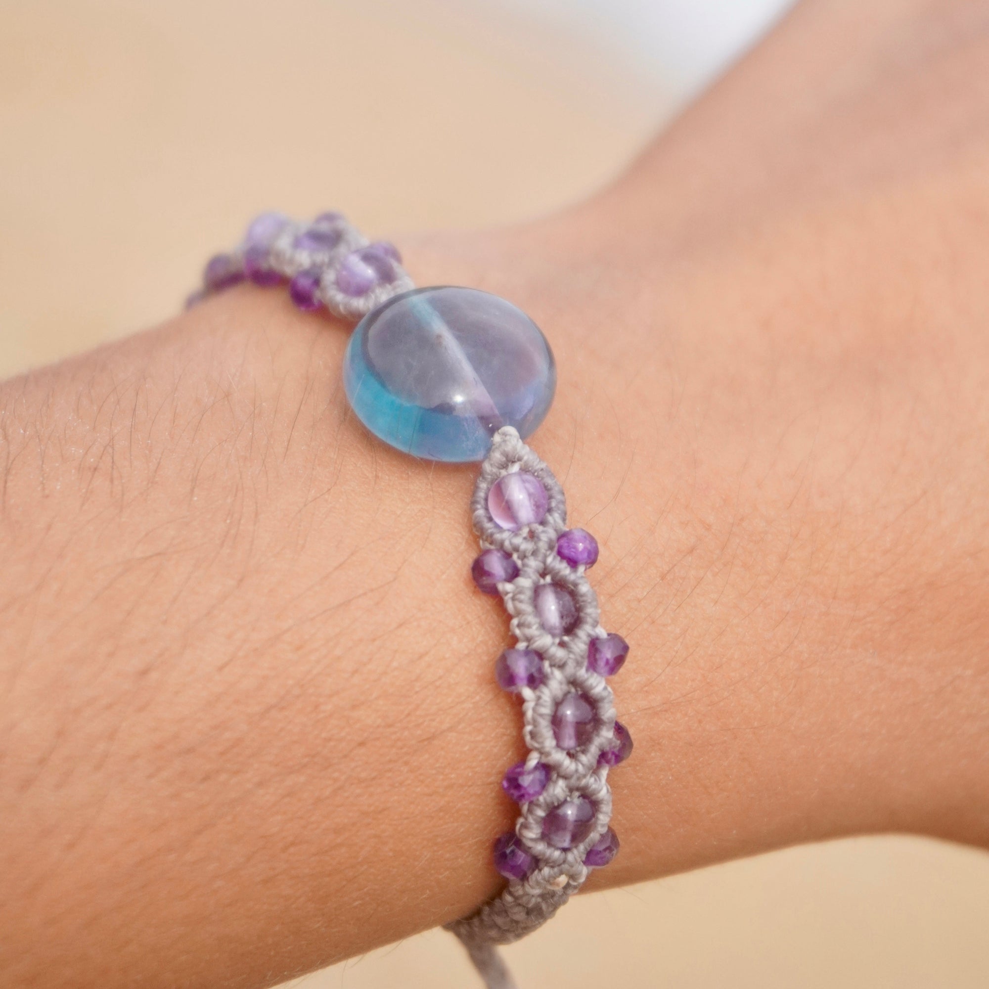 Pulsera de Fluorita y Amatista