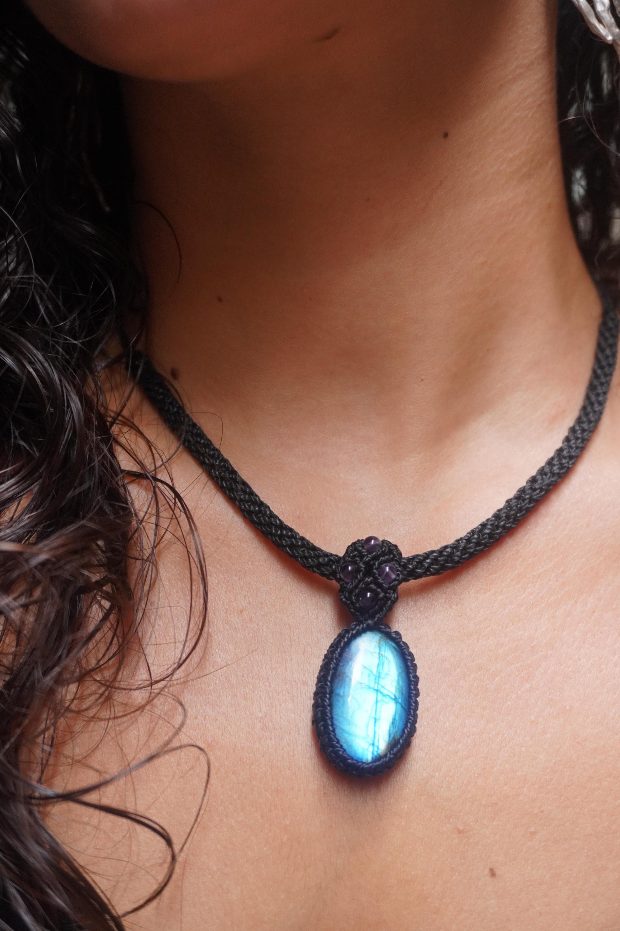 Collar de Labradorita y Amatista