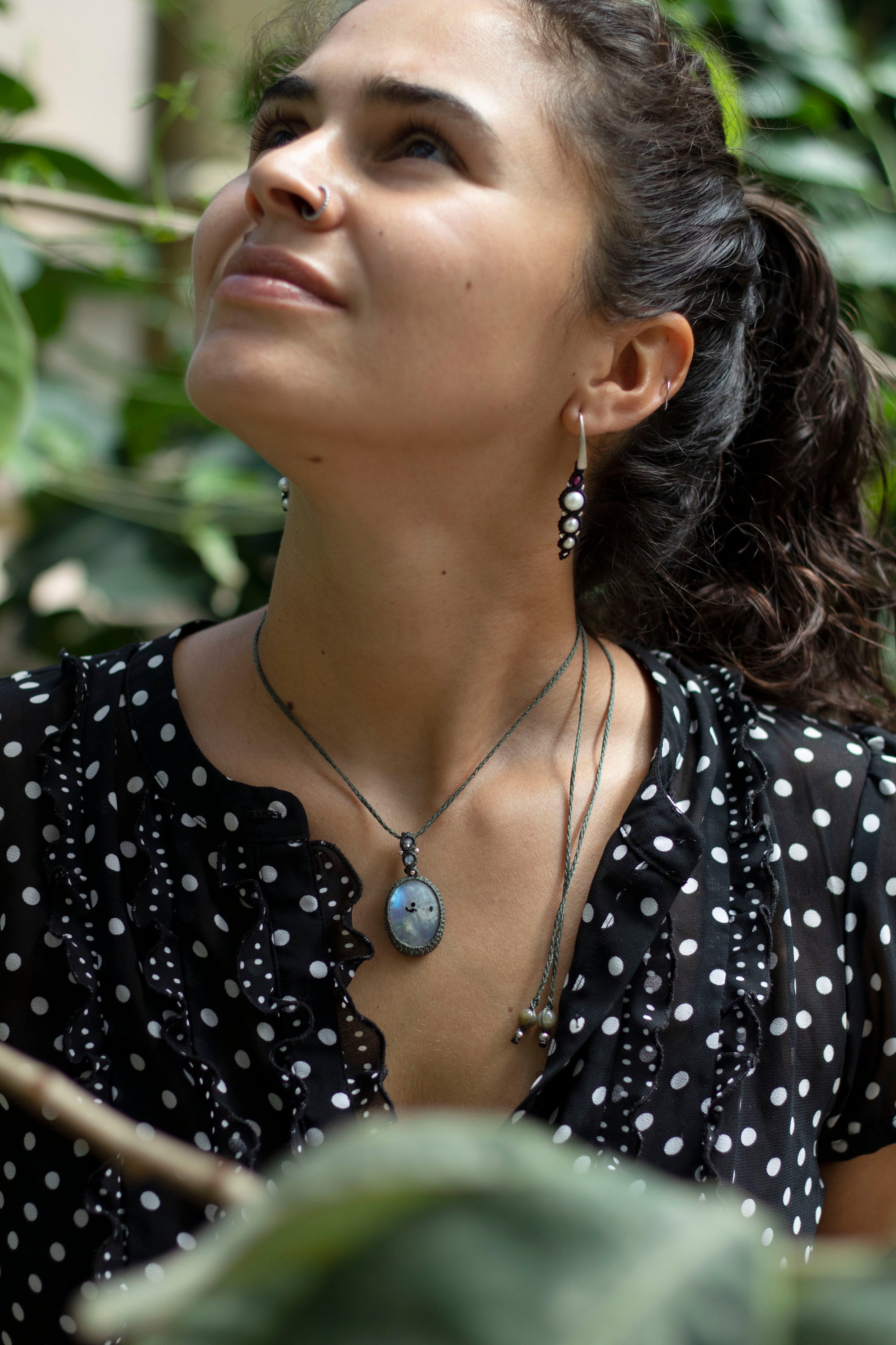 Collar de Piedra Luna Arcoiris y Labradorita