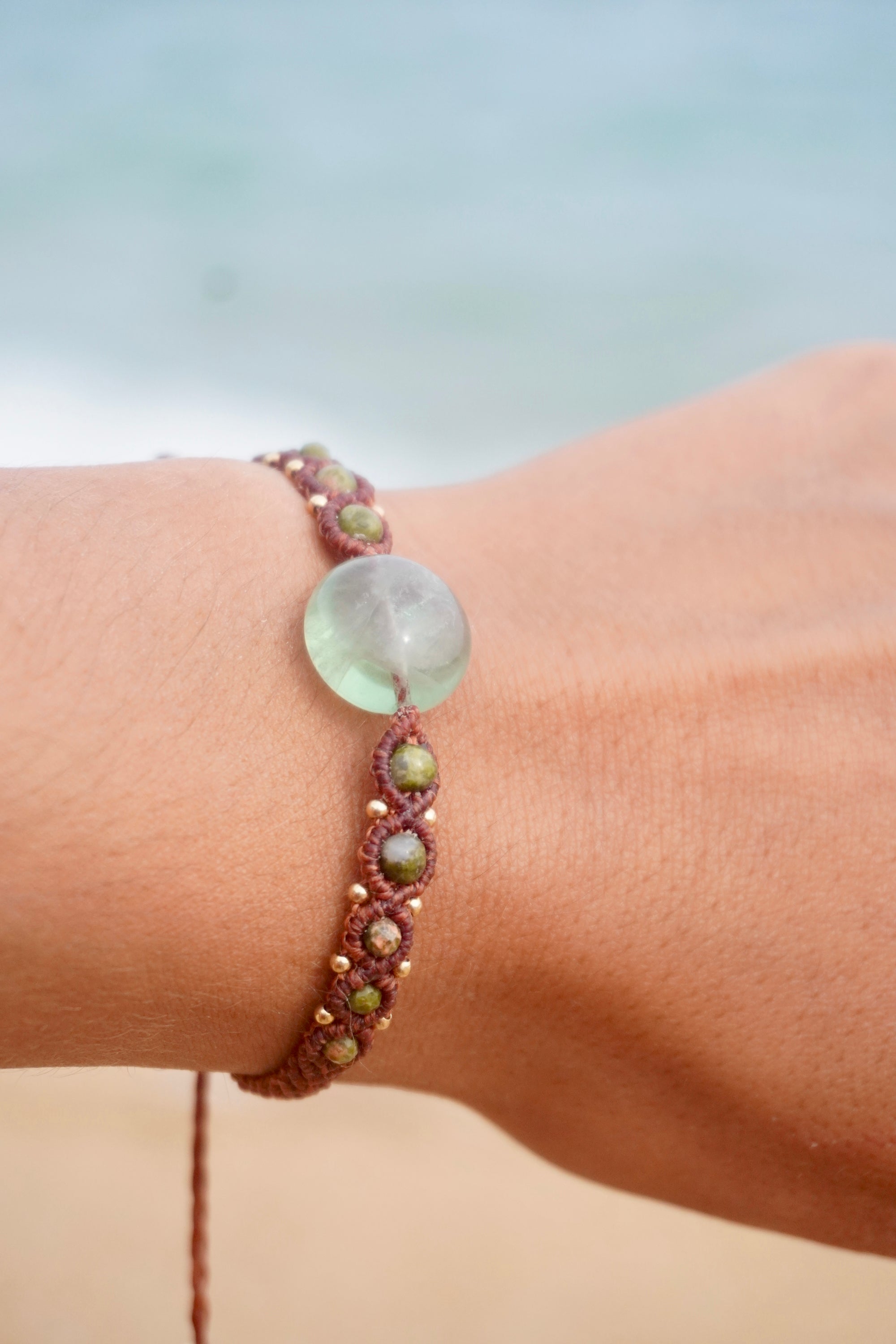 Pulsera de Fluorita y Unakita