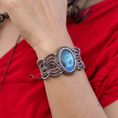 Brazalete de Labradorita con granates