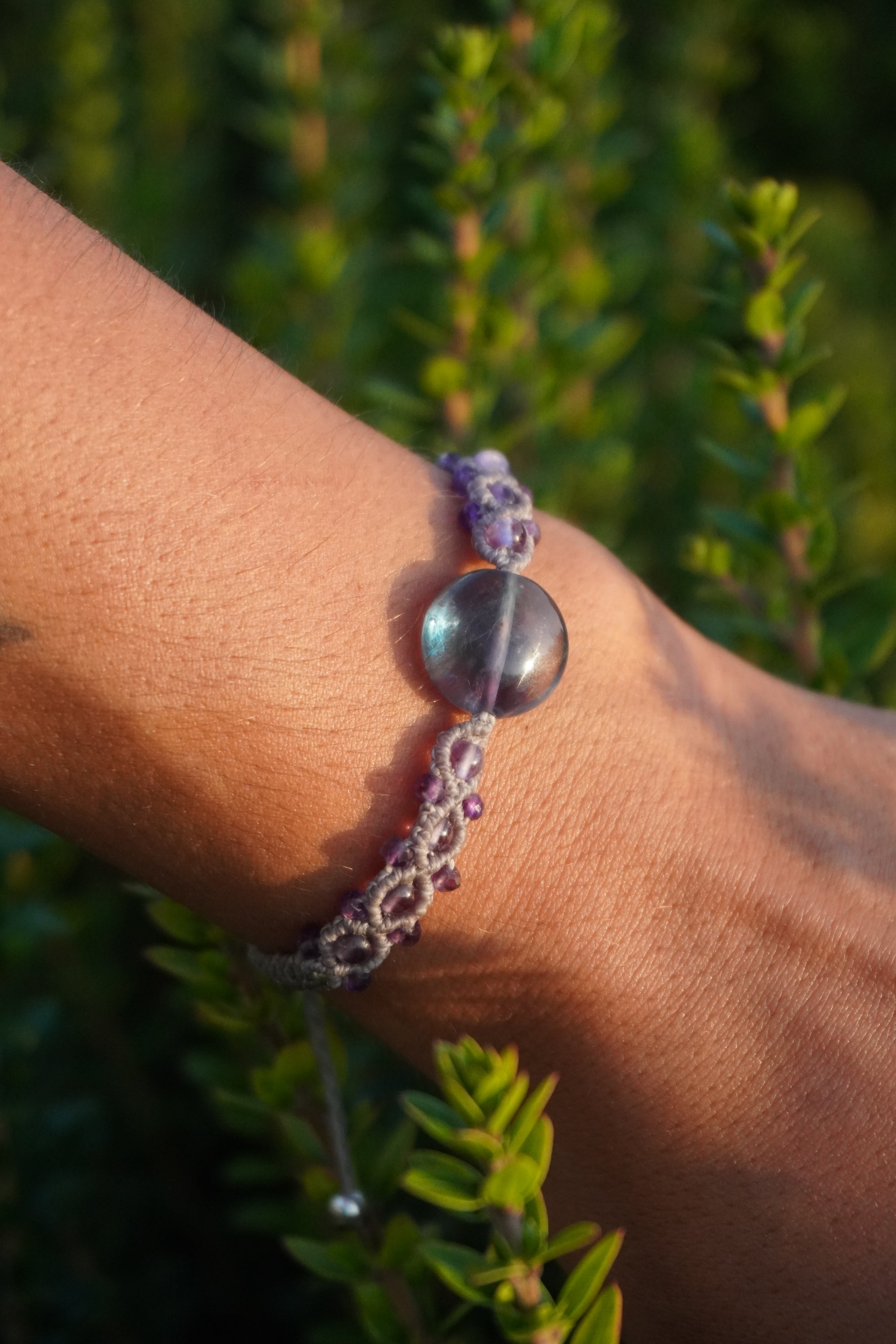 Pulsera de Fluorita y Amatista