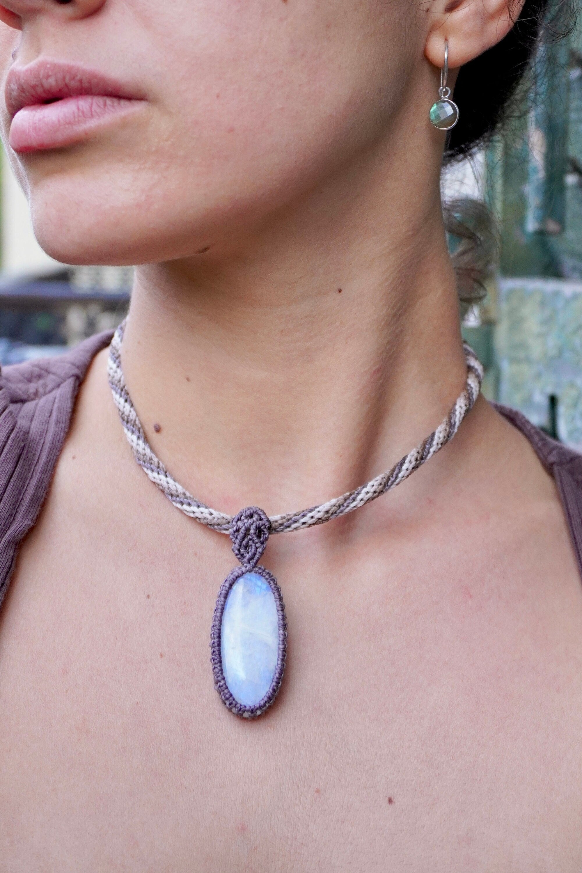 Collar de Piedra Luna Arcoiris
