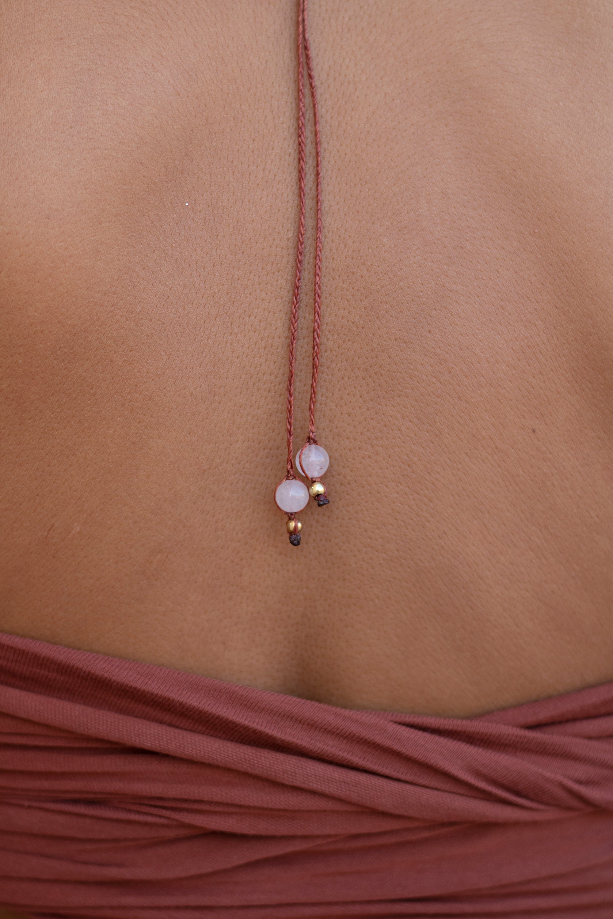 Collar de Cuarzo Solar, Cuarzo Cristal y Cuarzo Rosa