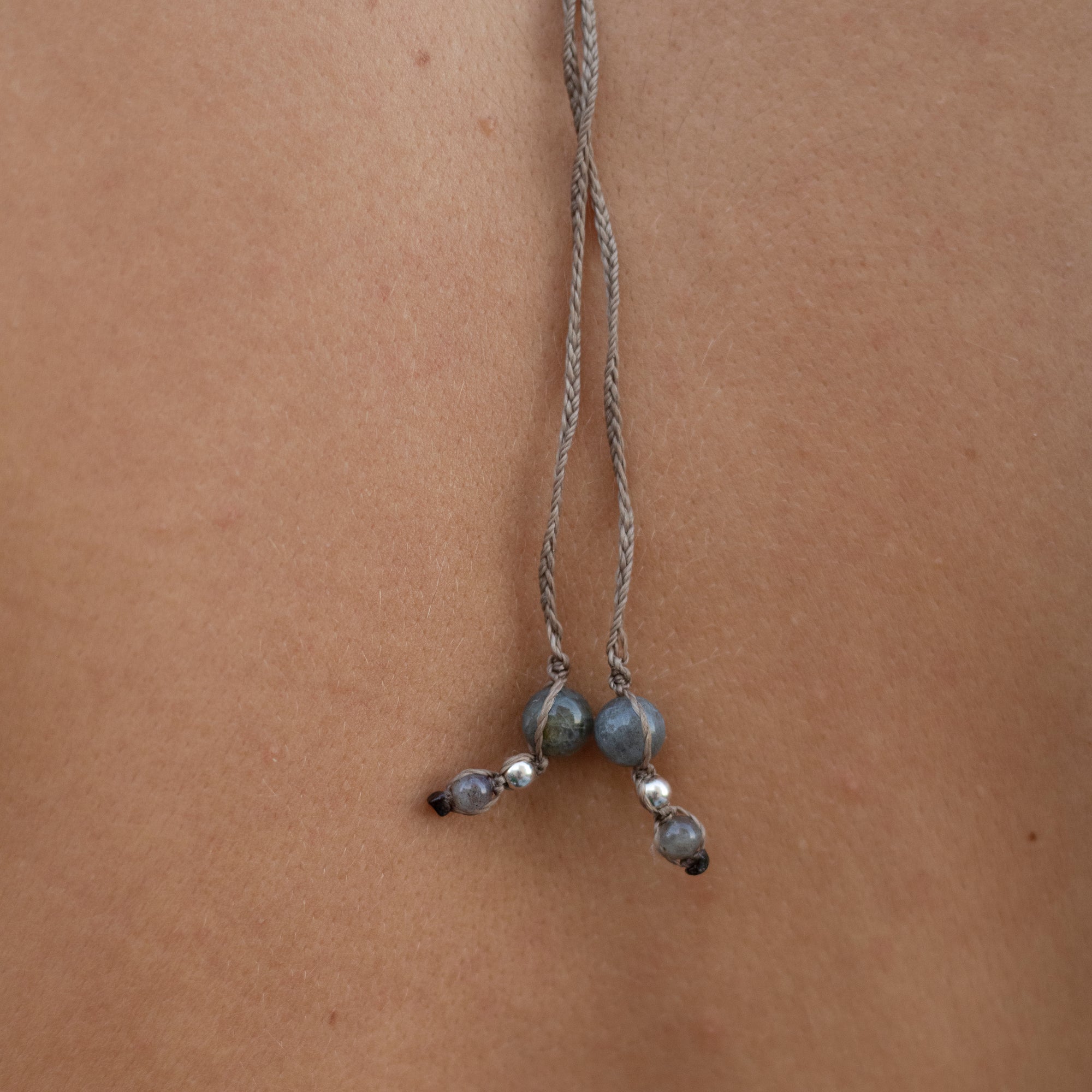 Collar Puntas Cuarzo Cristal, Labradorita y Lapislazuli