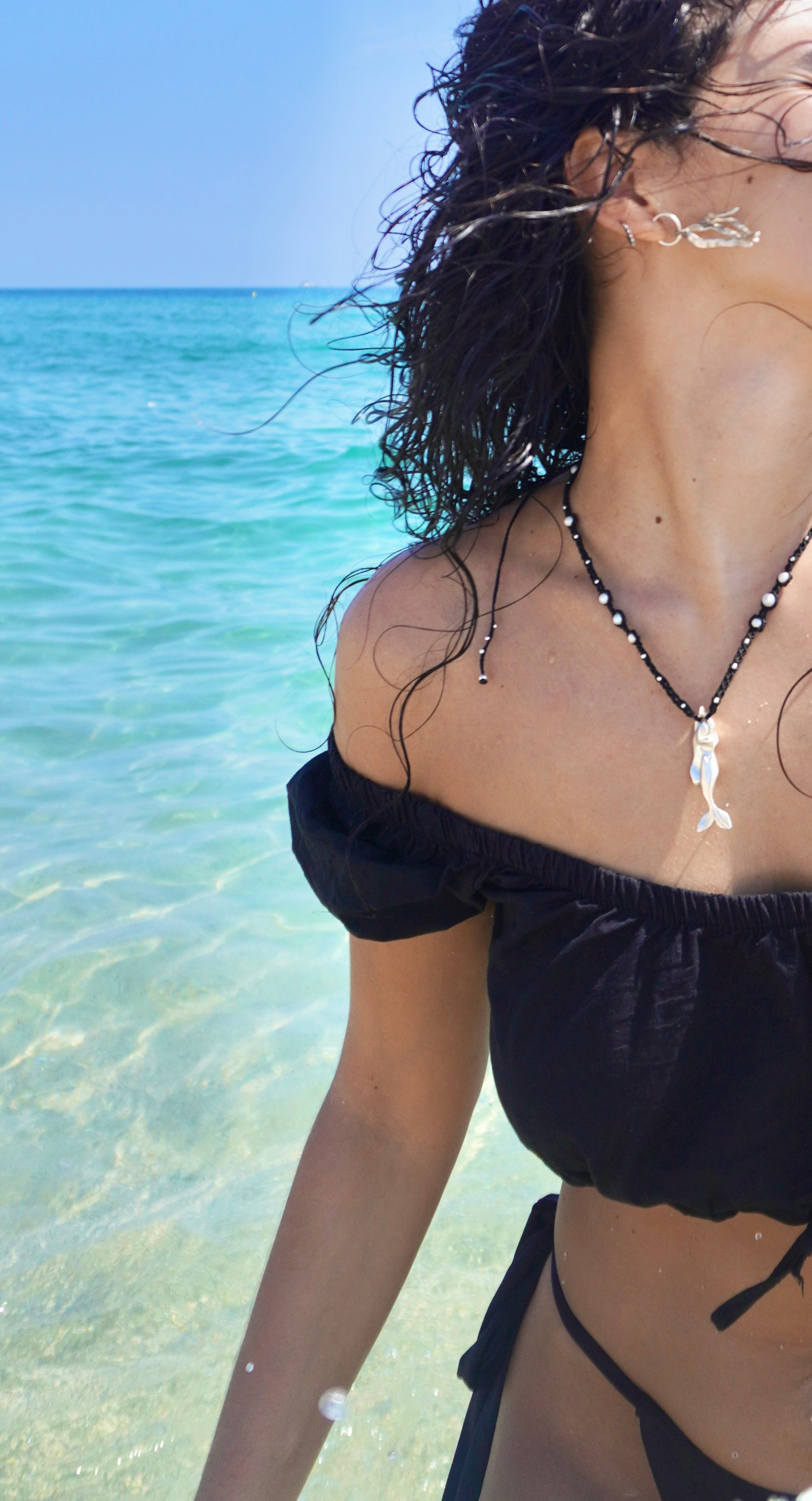 Collar Sirena de plata con Perlas