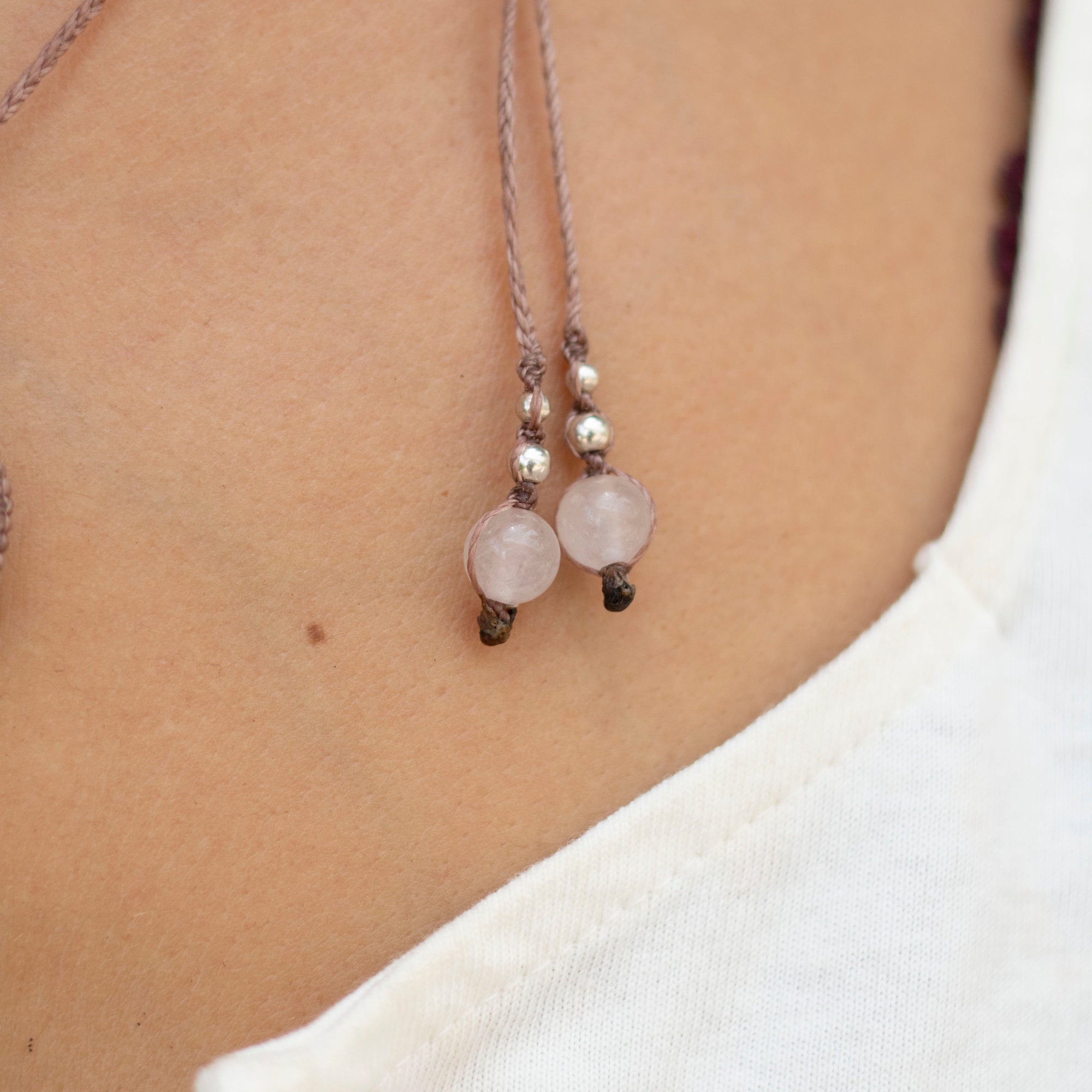Collar de Amonnite, Perlas y Cuarzo Rosa