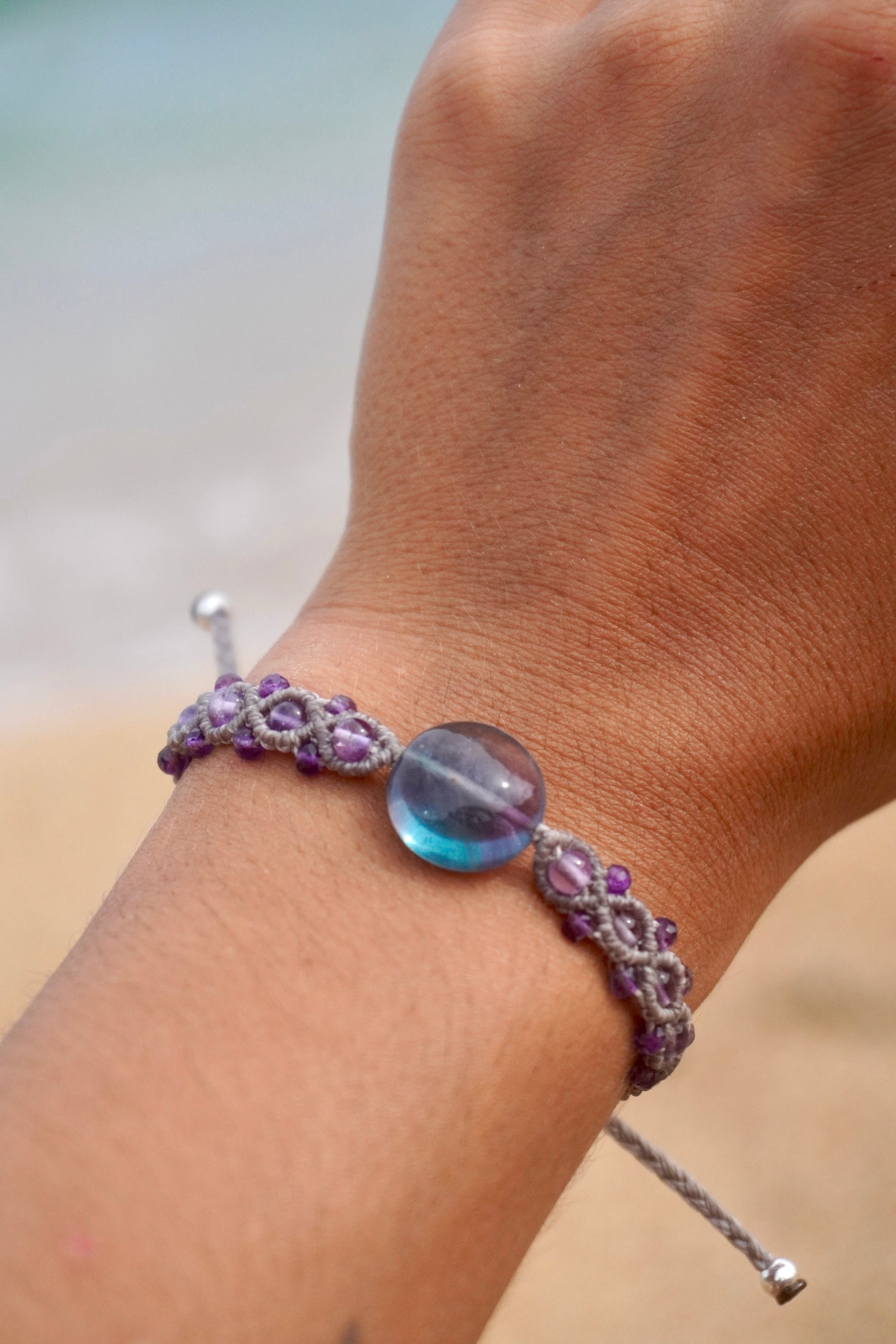 Pulsera de Fluorita y Amatista
