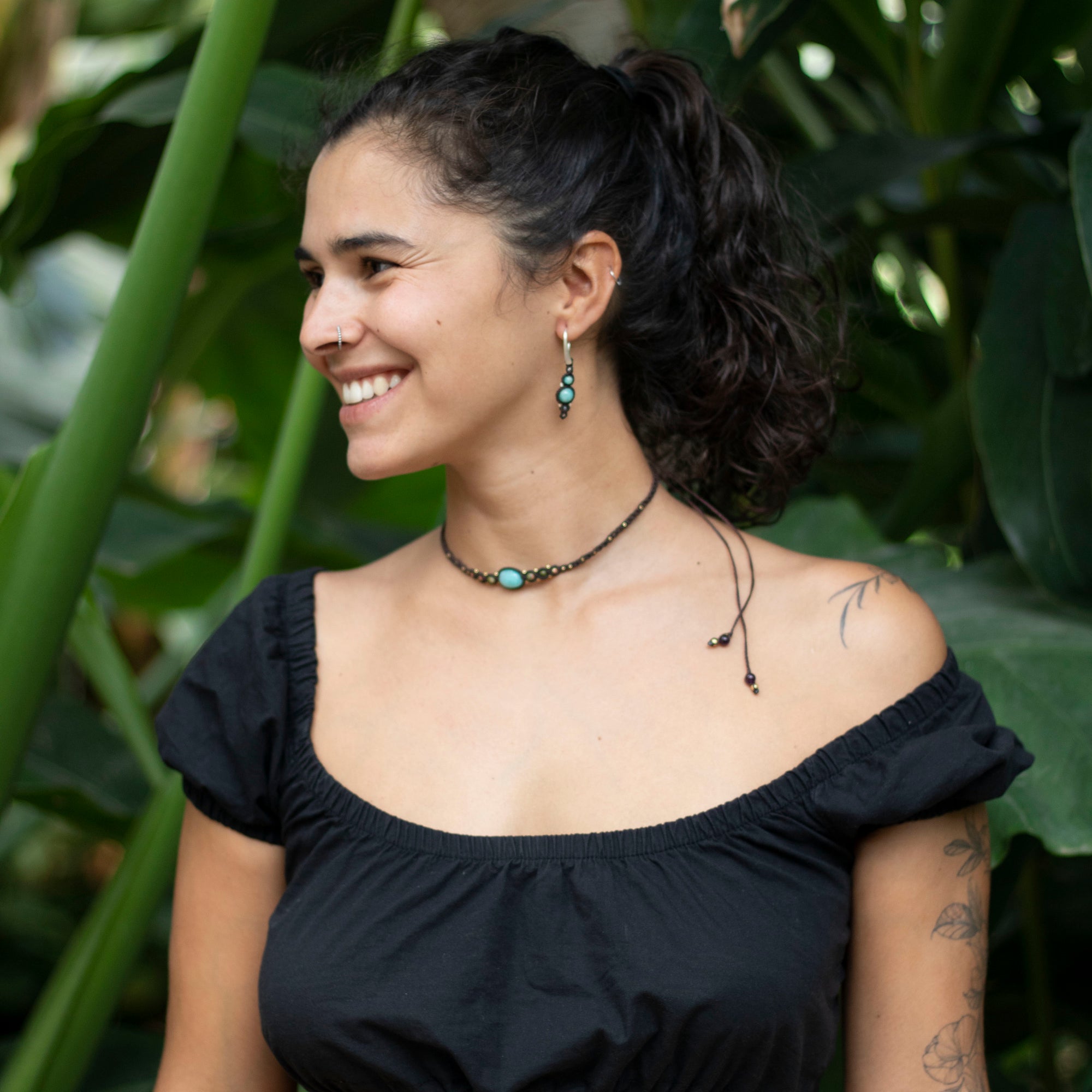 Choker de Amazonita, Unakita y Amatista