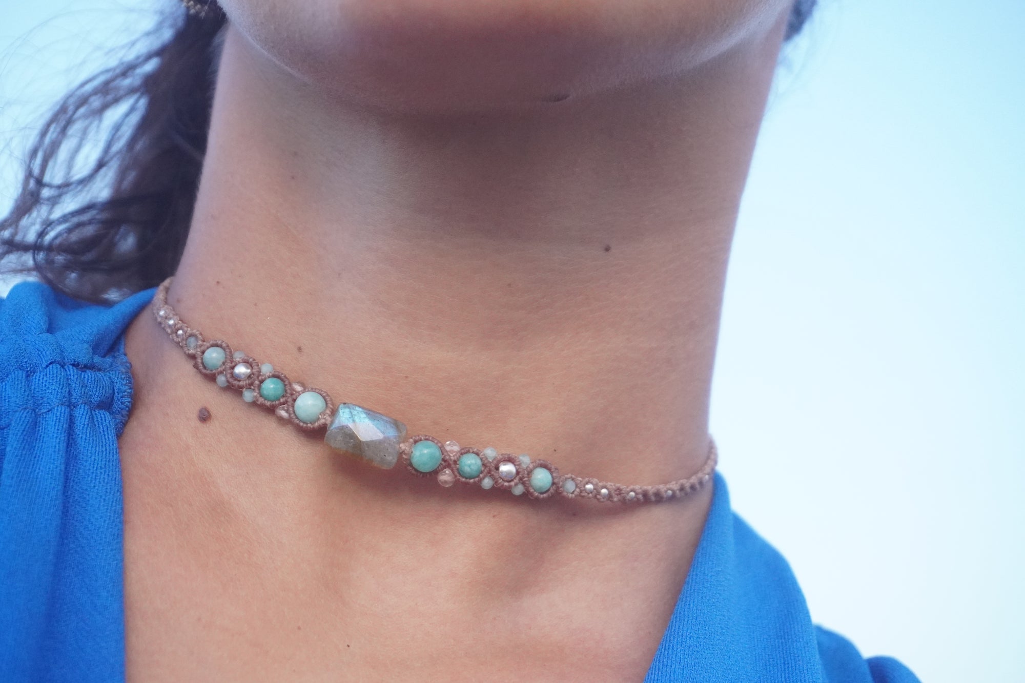 Choker de Labradorita y Amazonita