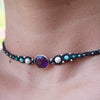 Choker de Amatista, Perlas, Amazonita y Turquesa