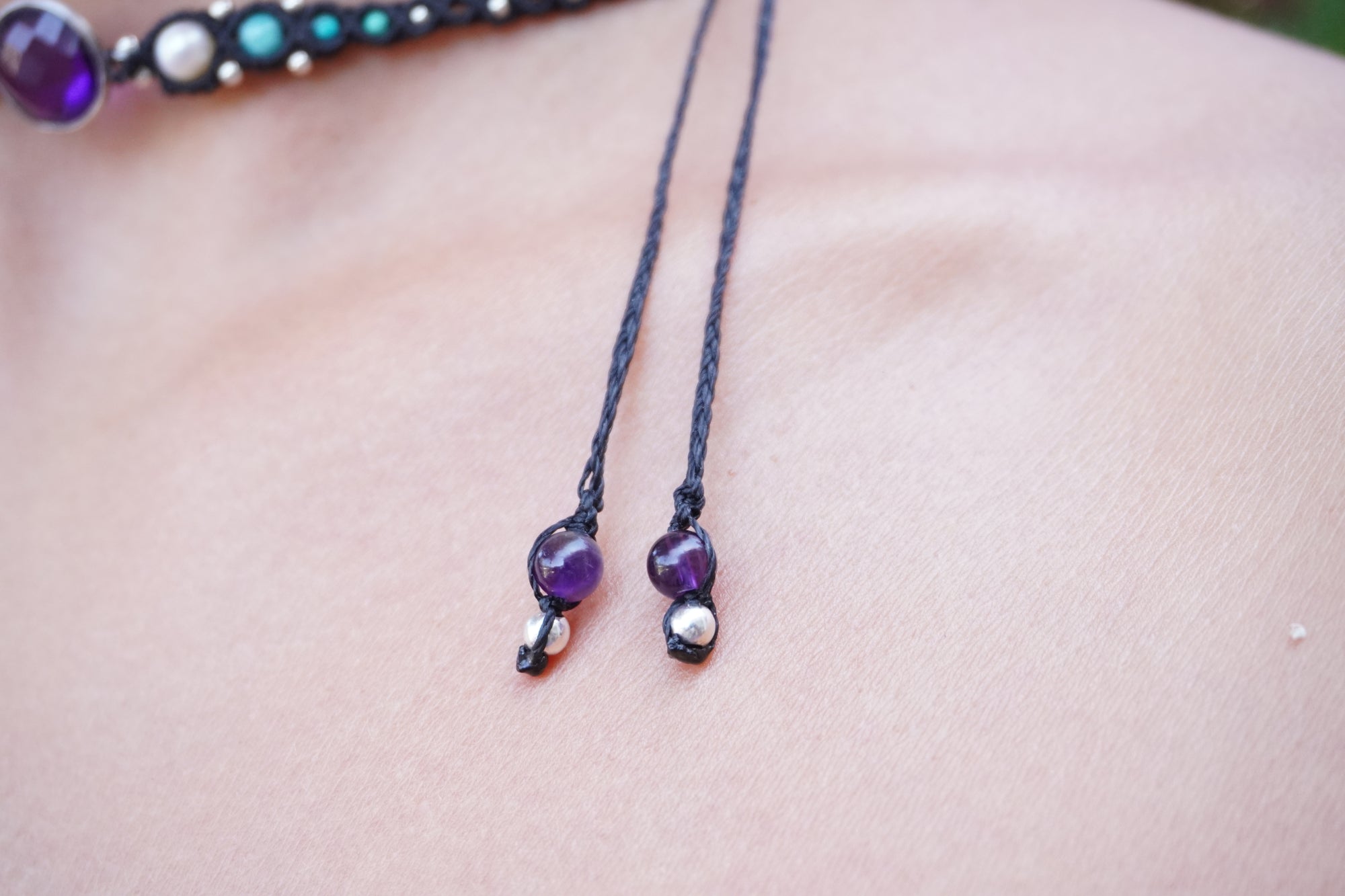 Choker de Amatista, Perlas, Amazonita y Turquesa