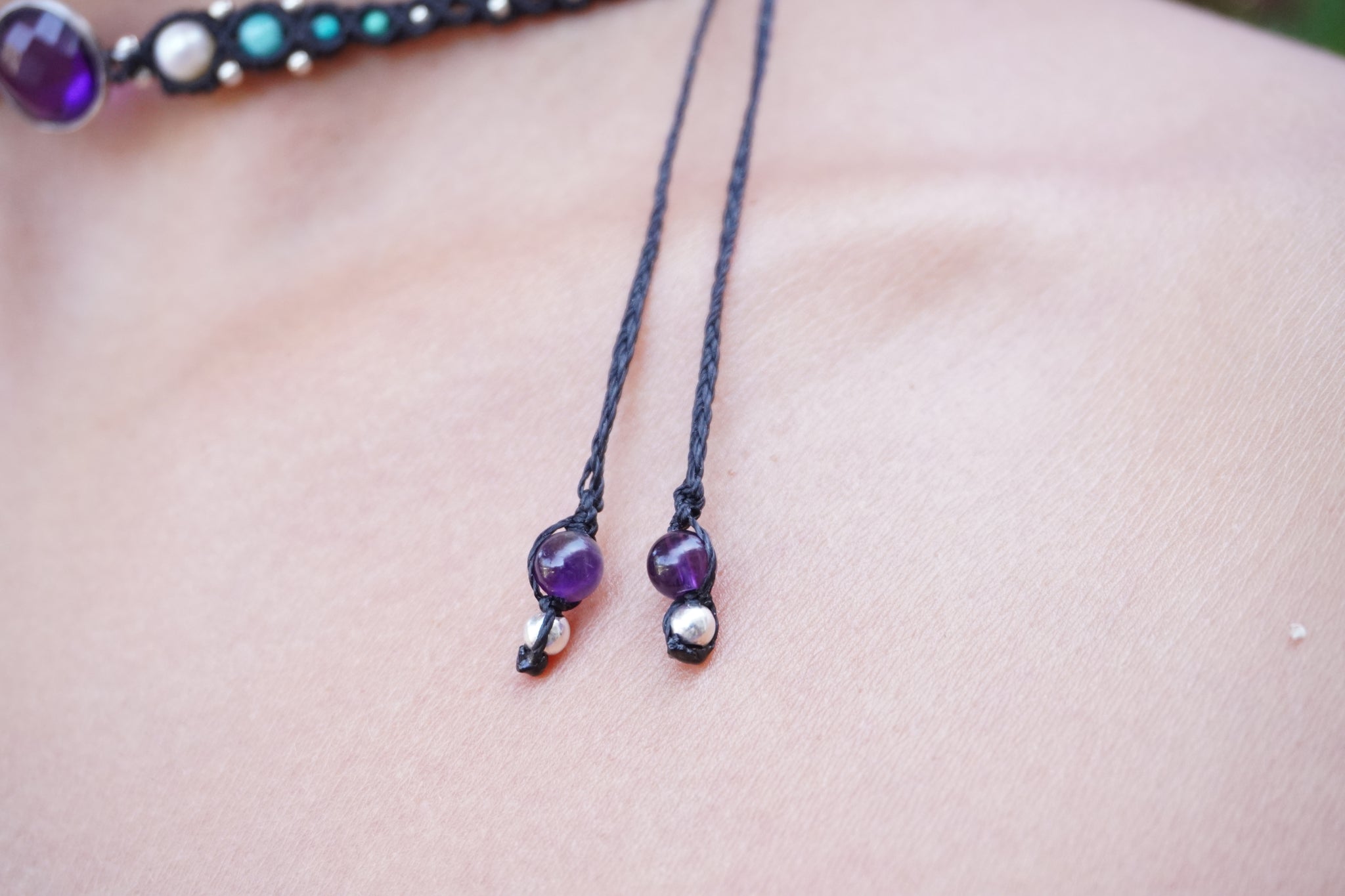 Choker de Amatista, Perlas, Amazonita y Turquesa
