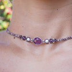 Choker de Amatista, Perlas y Granate