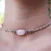 Choker de Rodonita, Unakita y Cuarzo rosa
