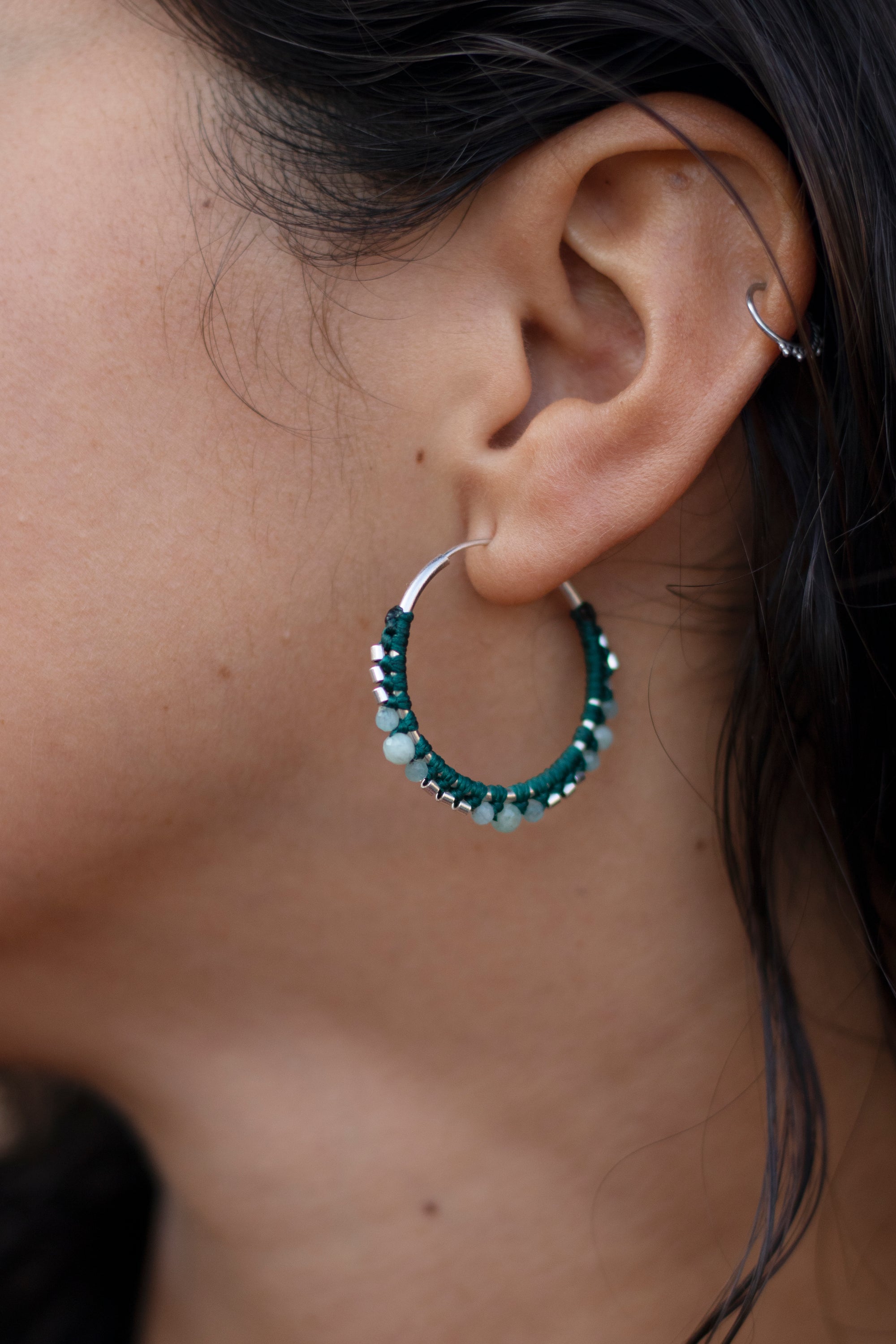 Aros de plata con Amazonita