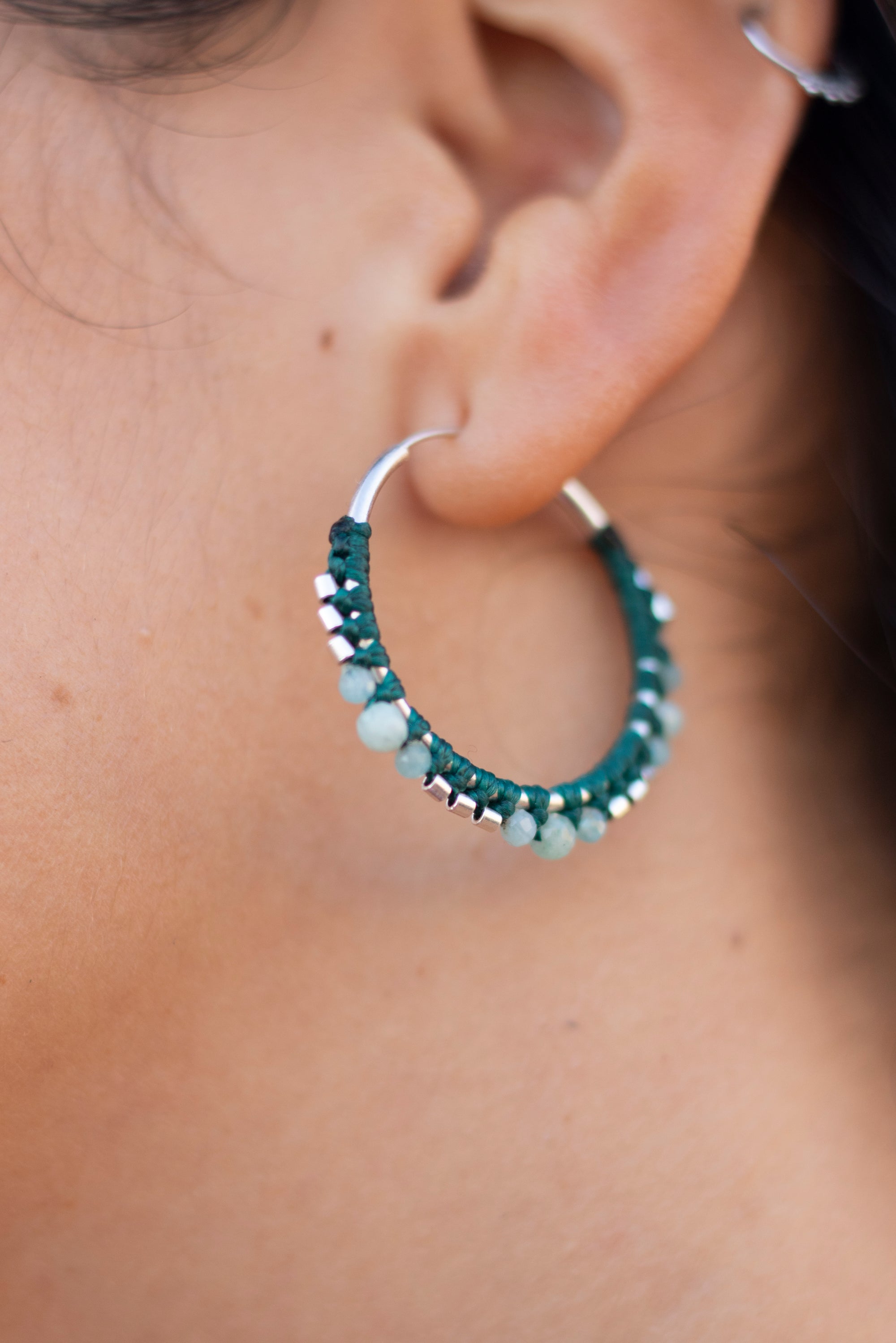 Aros de plata con Amazonita