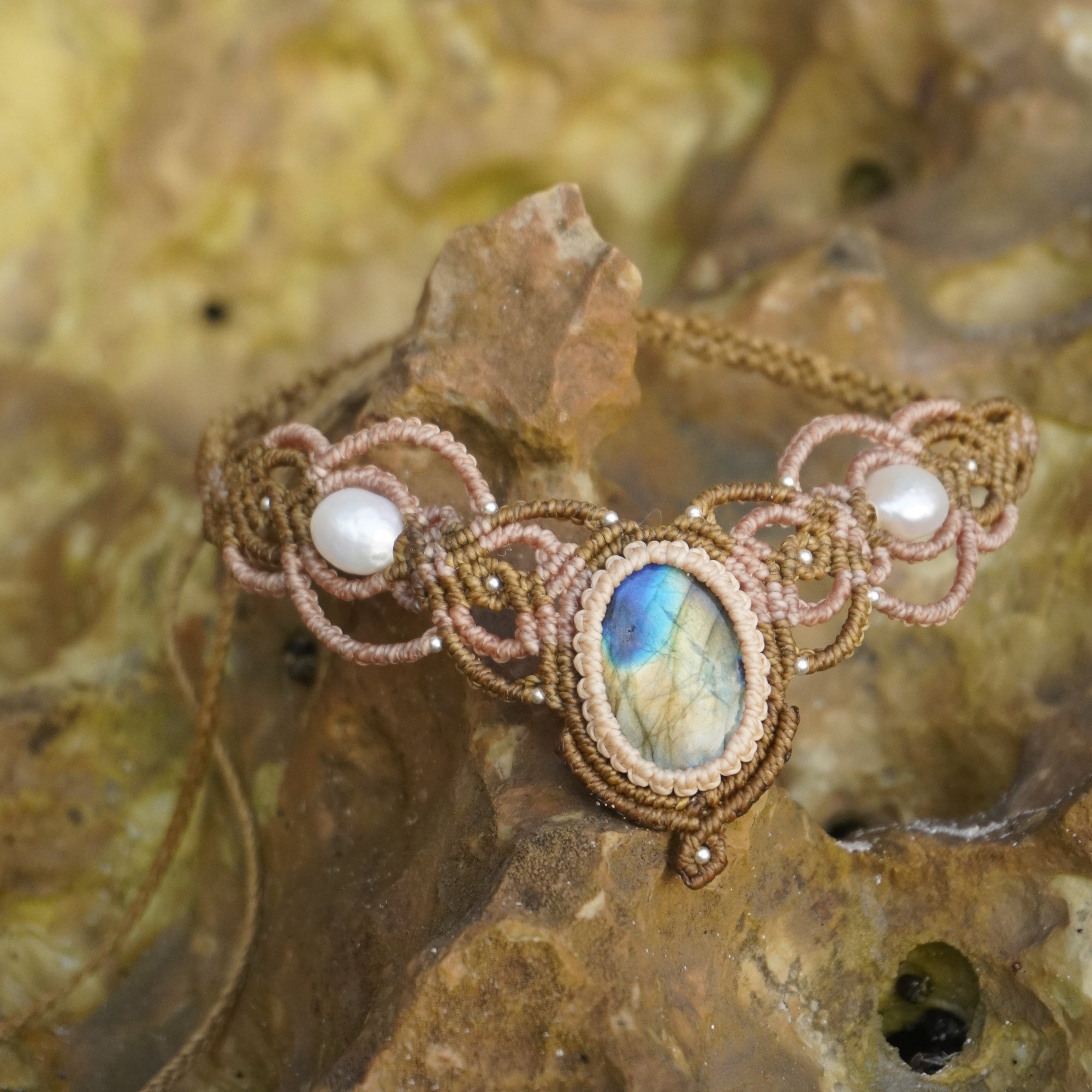 Gargantilla de Labradorita y Perlas