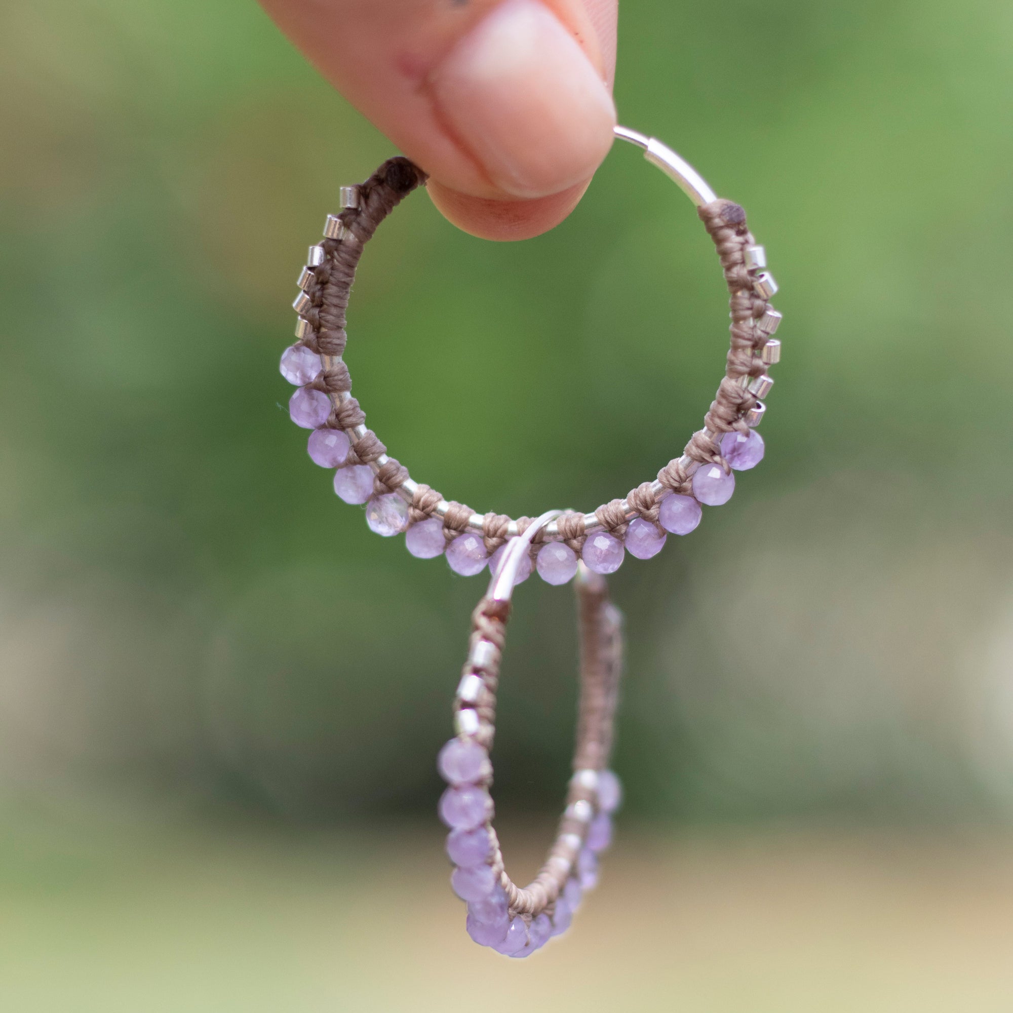 Aros de plata con Amatista
