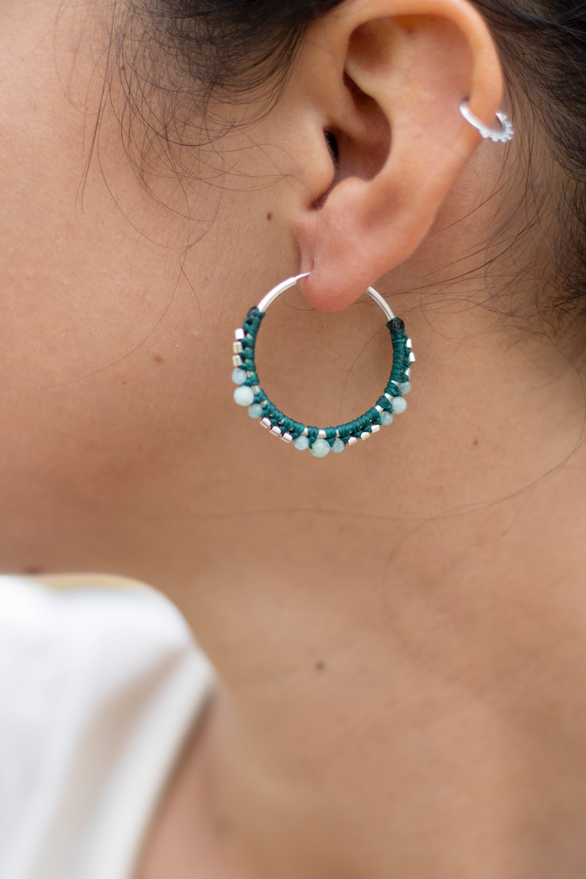 Aros de plata con Amazonita