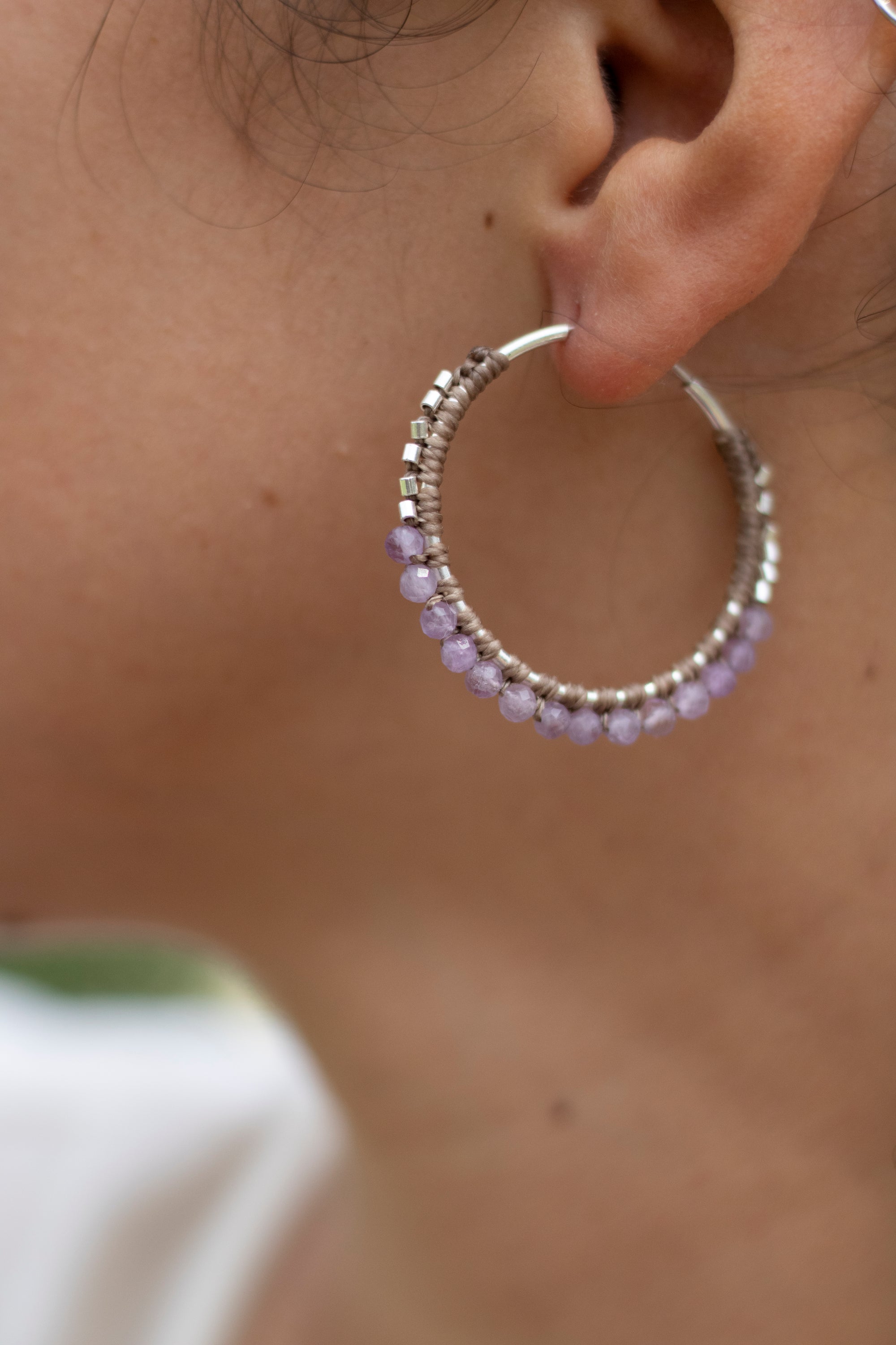 Aros de plata con Amatista