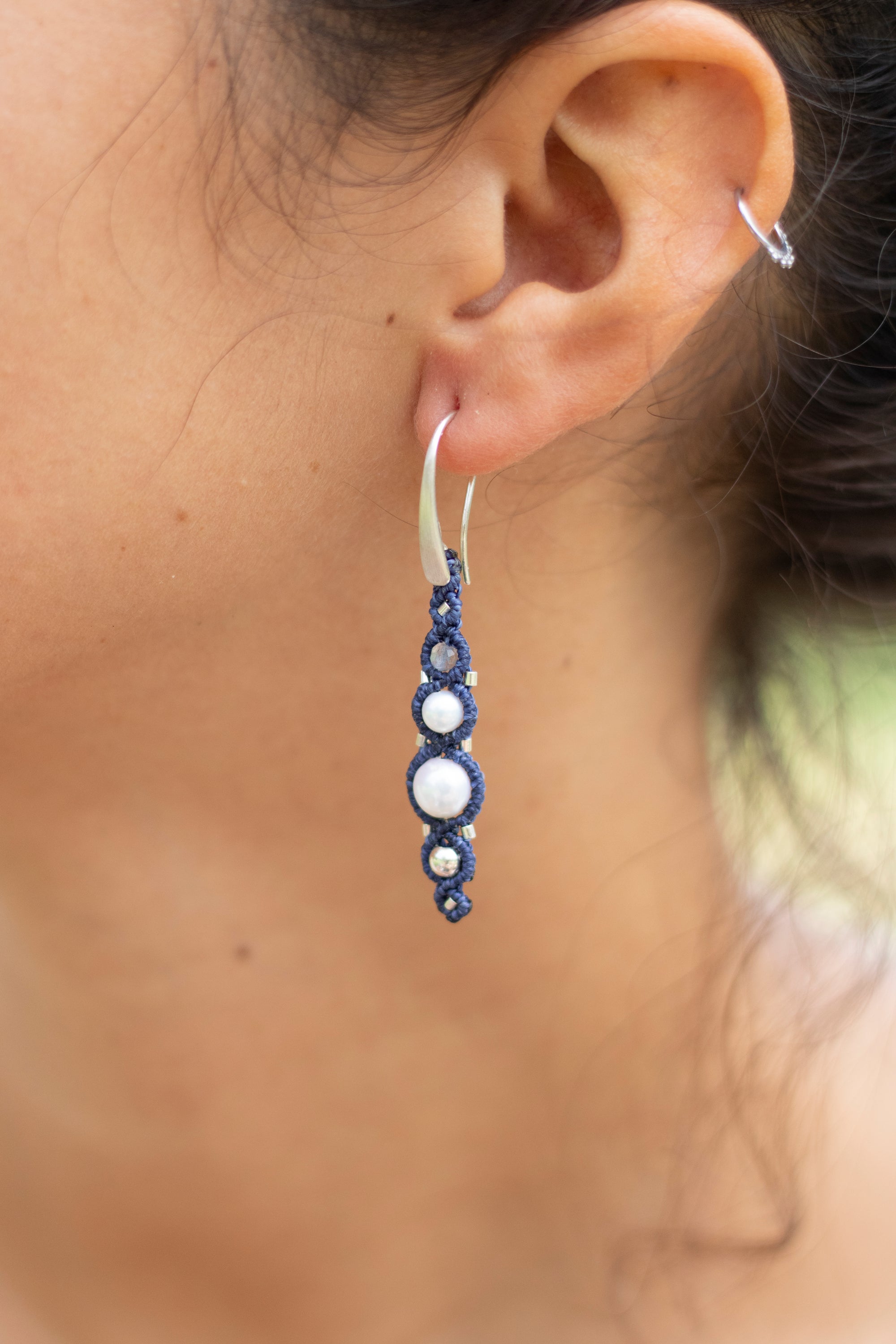 Pendientes de plata con Perlas y Labradorita