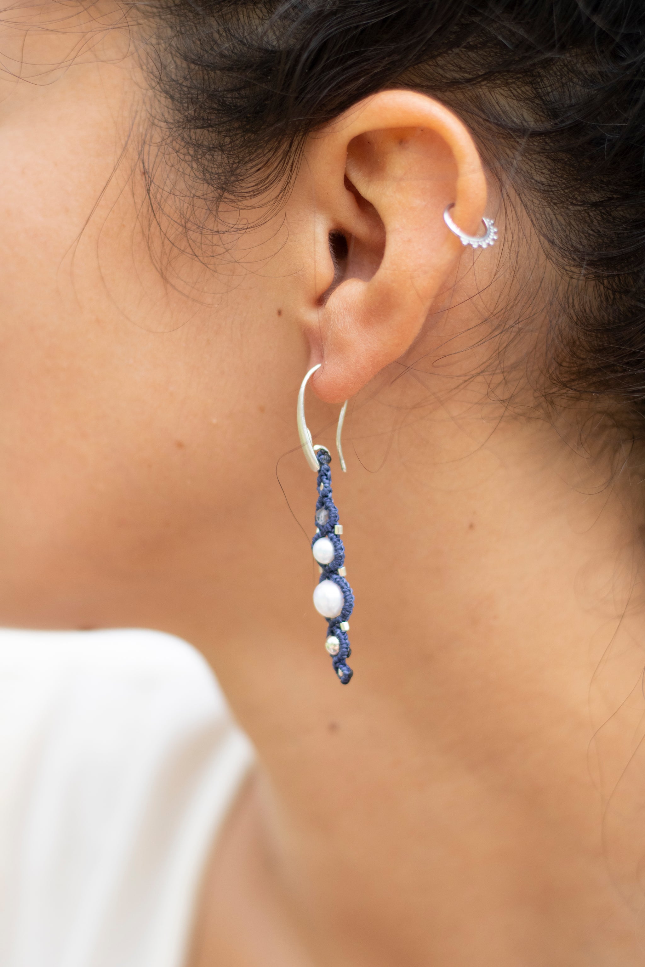 Pendientes de plata con Perlas y Labradorita