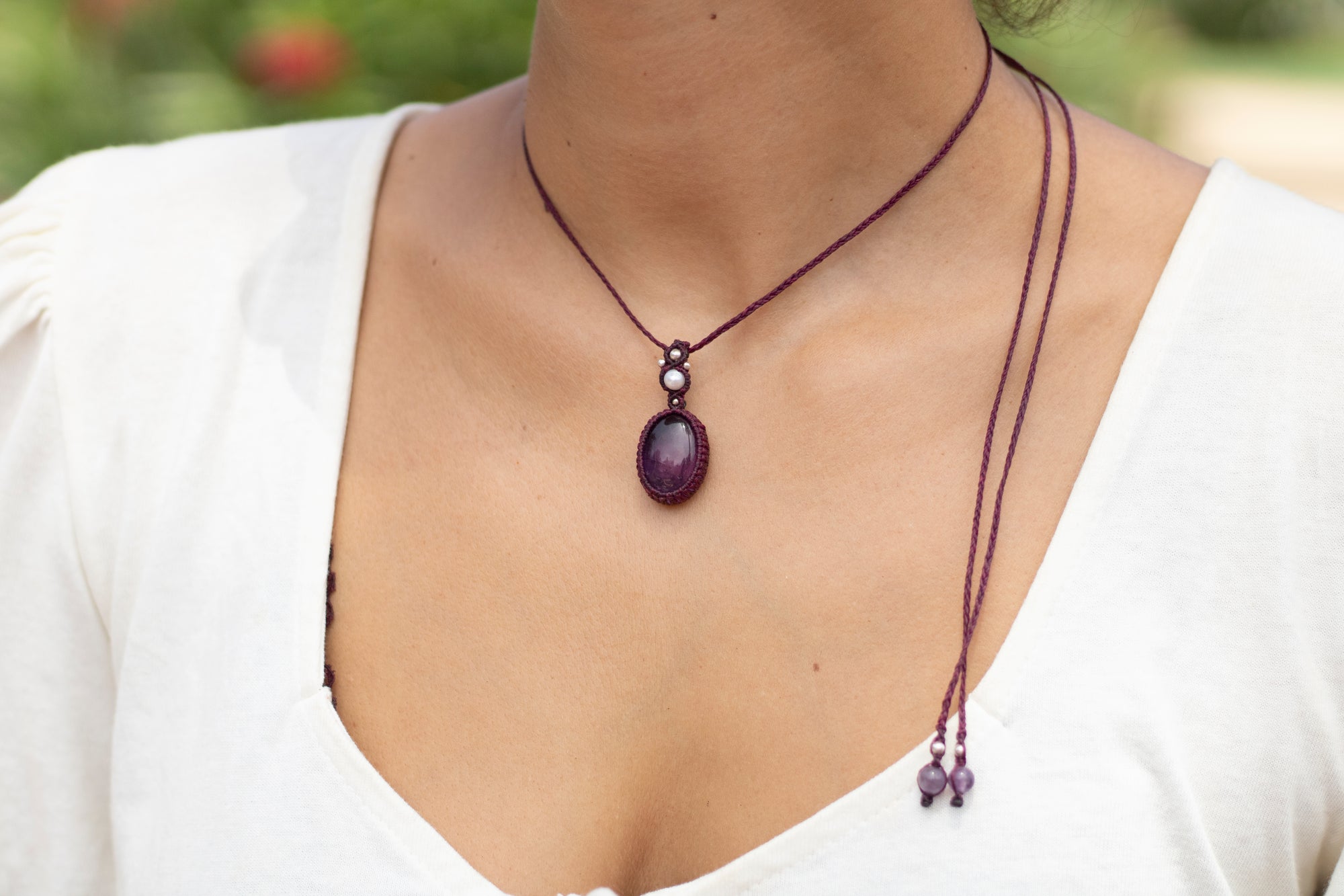 Collar de Amatista y Perlas