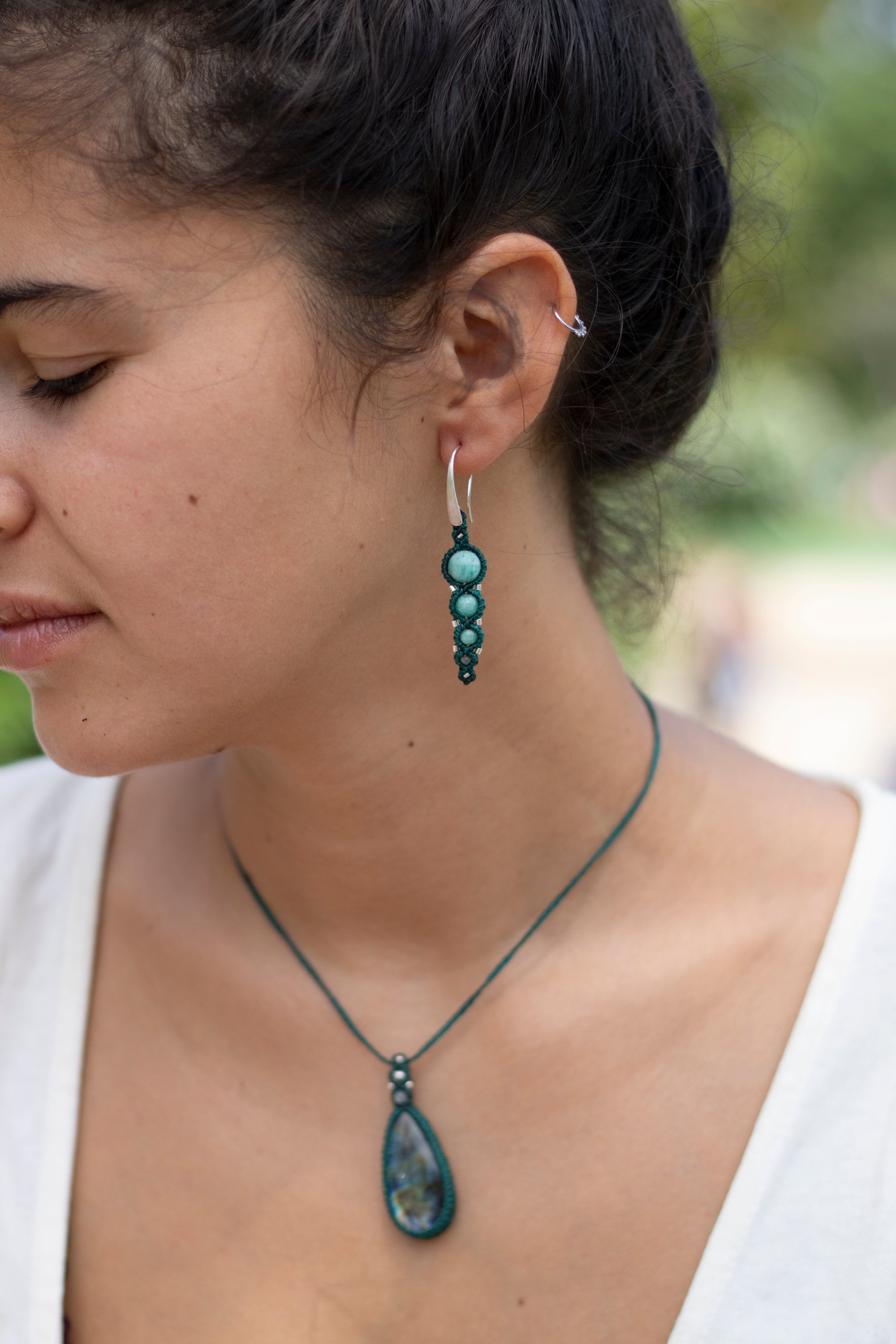 Pendientes de plata con Amazonita