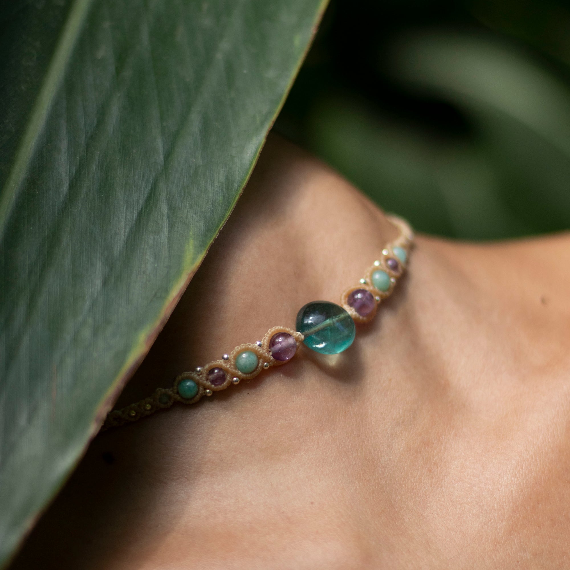 Choker de Fluorita, Amatista y Amazonita