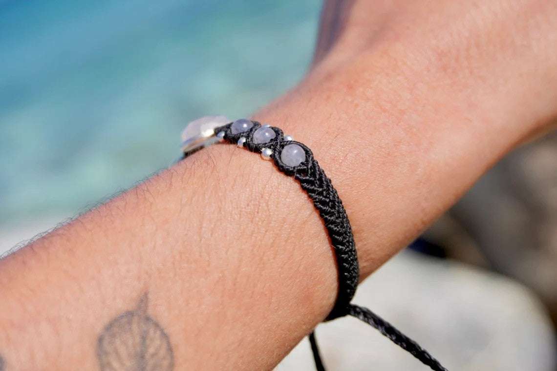 Pulsera de Piedra Lunar Arcoíris y Labradorita