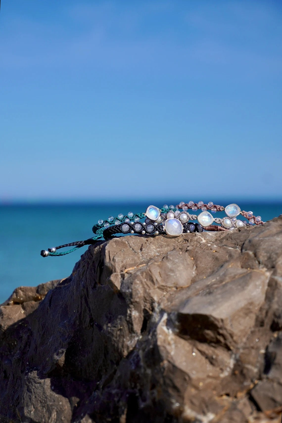 Pulsera de Piedra Lunar Arcoíris y Labradorita