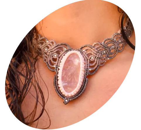 joyas de cuarzo rosa