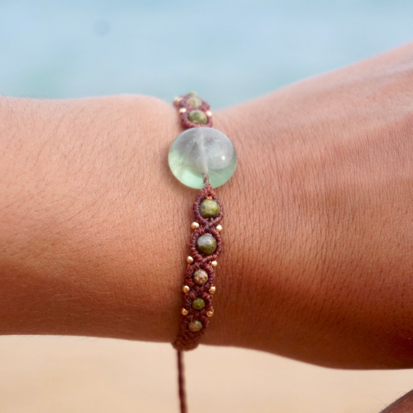 Pulsera de Fluorita y Unakita