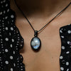 Collar de Piedra Luna Arcoiris y Amatista