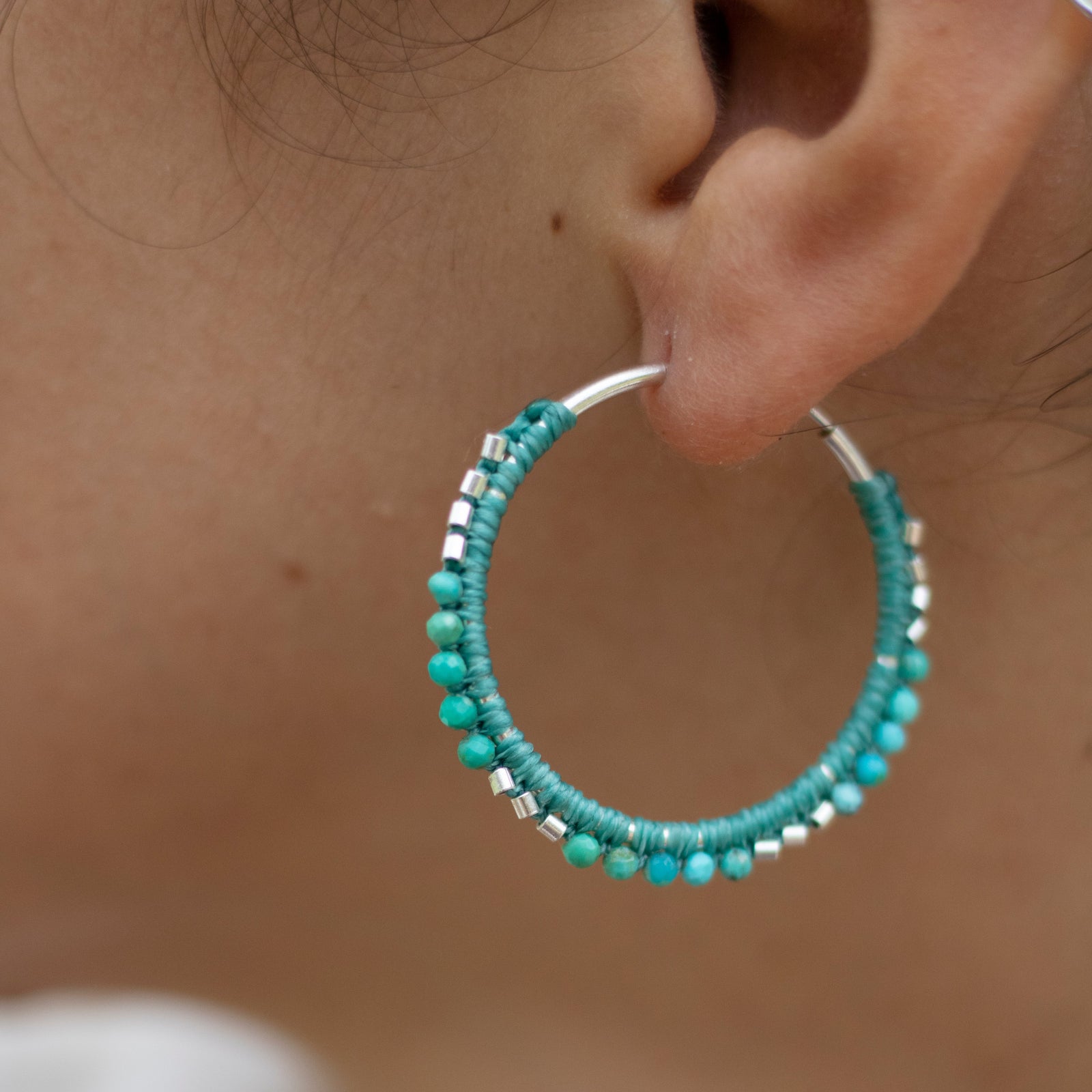 Aros de plata con Turquesa