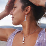 Pendientes Cochayuyo tallados en plata