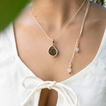 Collar de Amonnite, Granate y Cuarzo Rosa