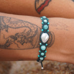Pulsera de Perla, Amazonitas y Turquesas