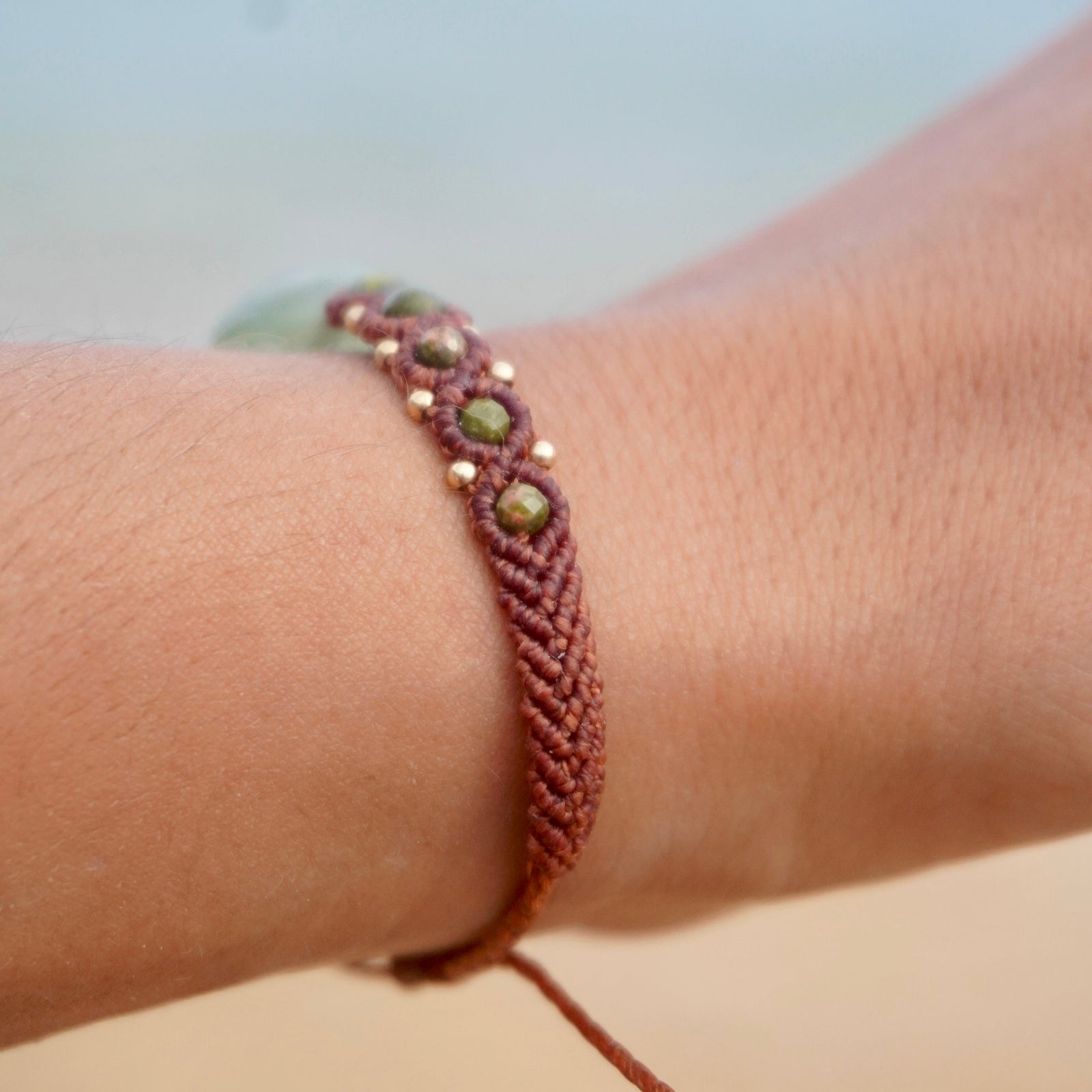 Pulsera de Fluorita y Unakita