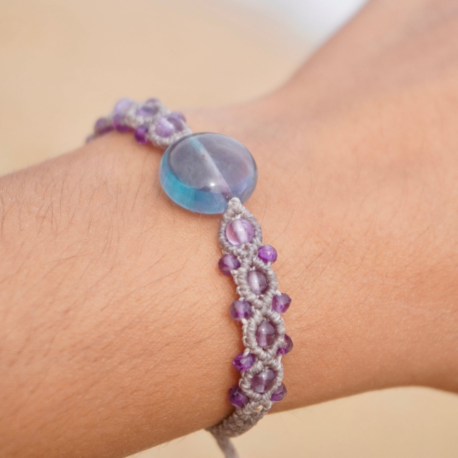 Pulsera de Fluorita y Amatista