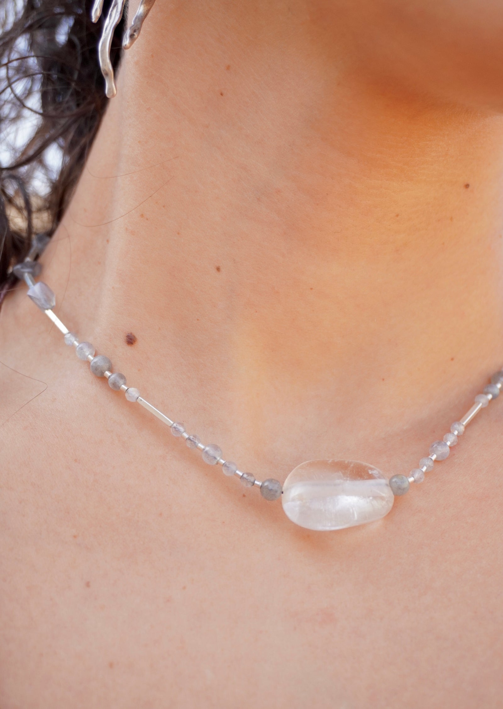 Collar Cuarzo Cristal y Labradorita