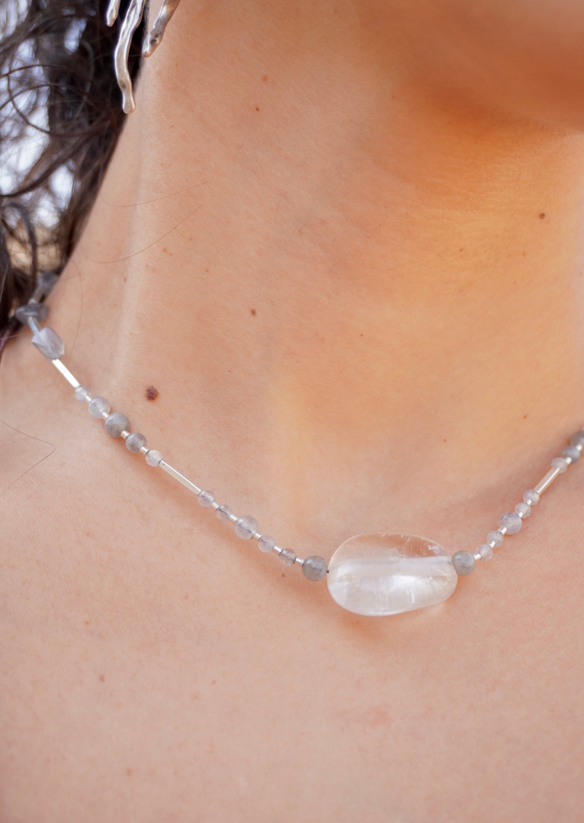 Collar Cuarzo Cristal y Labradorita