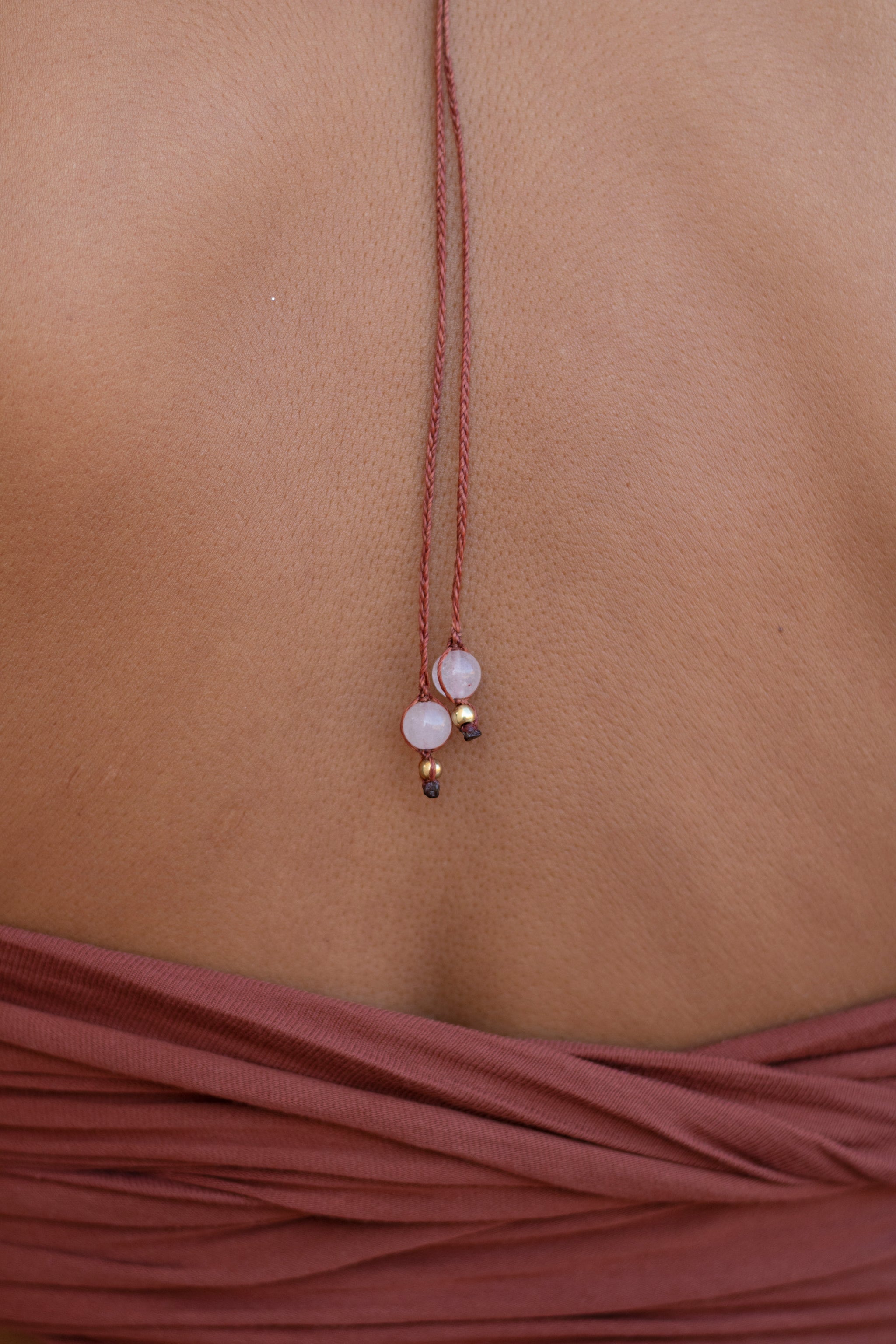 Collar de Cuarzo Solar, Cuarzo Cristal y Cuarzo Rosa