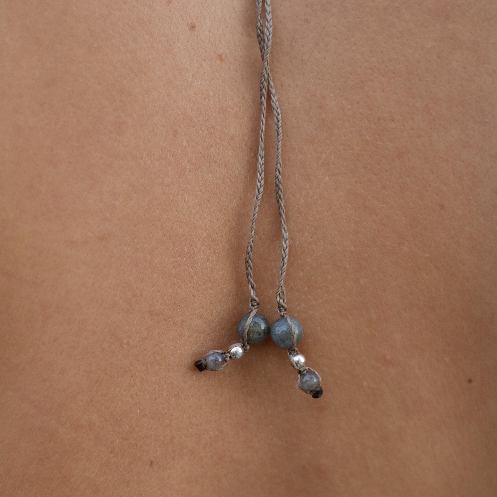 Collar Puntas Cuarzo Cristal, Labradorita y Lapislazuli