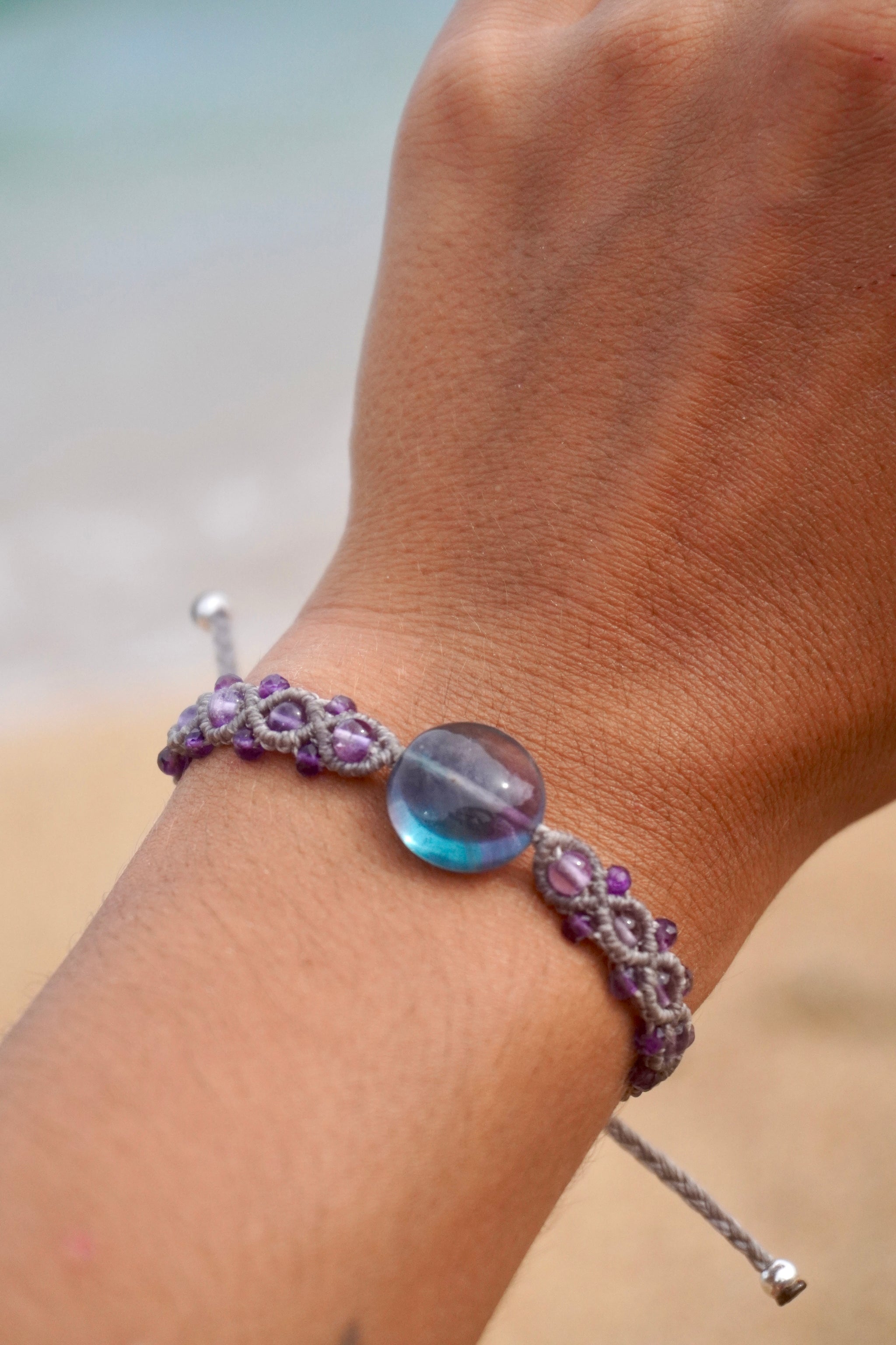 Pulsera de Fluorita y Amatista